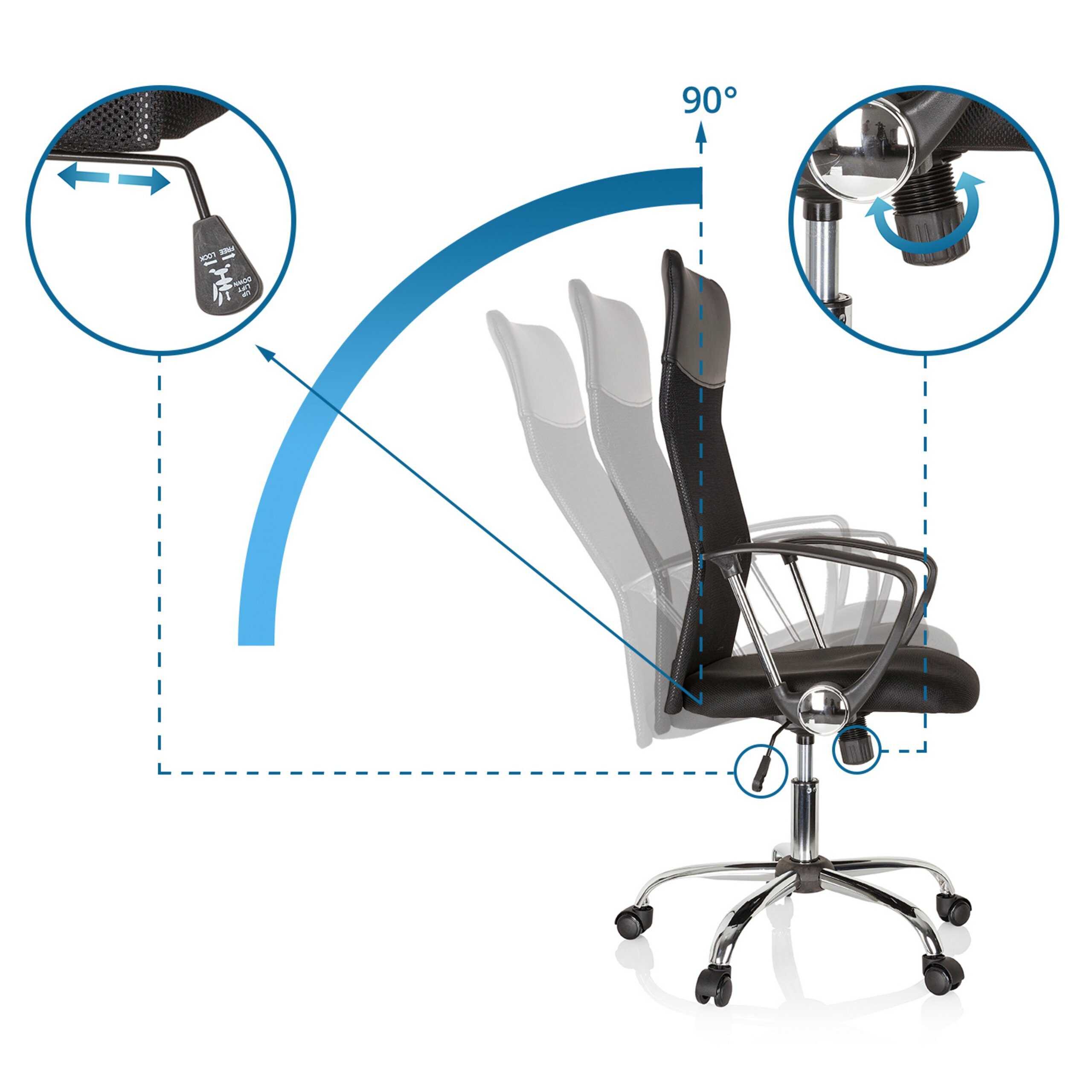 hjh OFFICE Chefsessel Home Office Chefsessel Pure Net, Drehstuhl Bürostuhl ergonomisch
