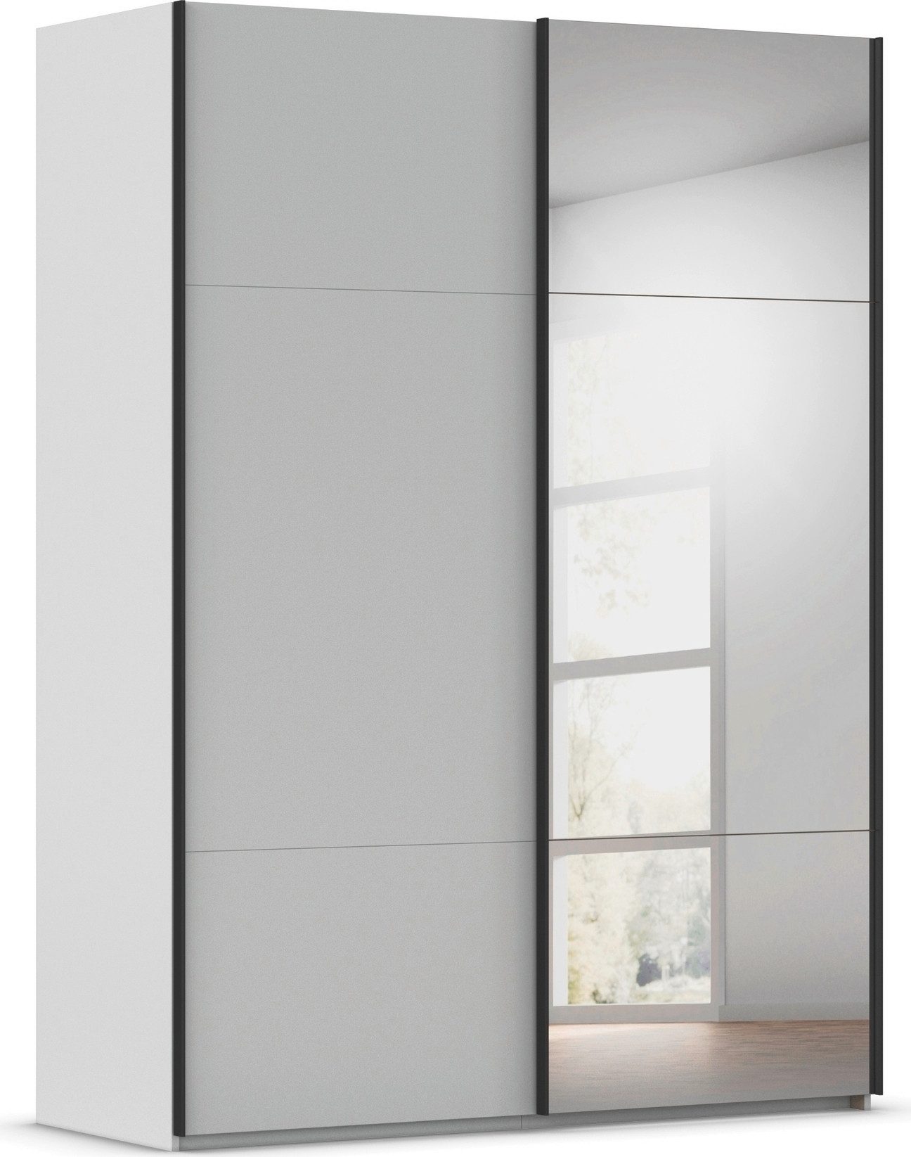 rauch Schwebetürenschrank Kleiderschrank Schrank Garderobe Schlafzimmerschrank CONTIDO (3 verschiedene Ausstattungen BASIC/CLASSIC/PREMIUM (inkl. SOFT-CLOSE) aus hochwertigem Material in 6 Breiten 2 Griff-Farben MADE IN GERMANY