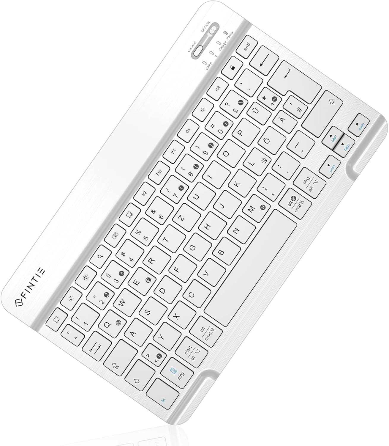 Ultradünn Bluetooth Tastatur, deutsche Layout QWERTZ für iPad/iPhone Tablet-Tastatur
