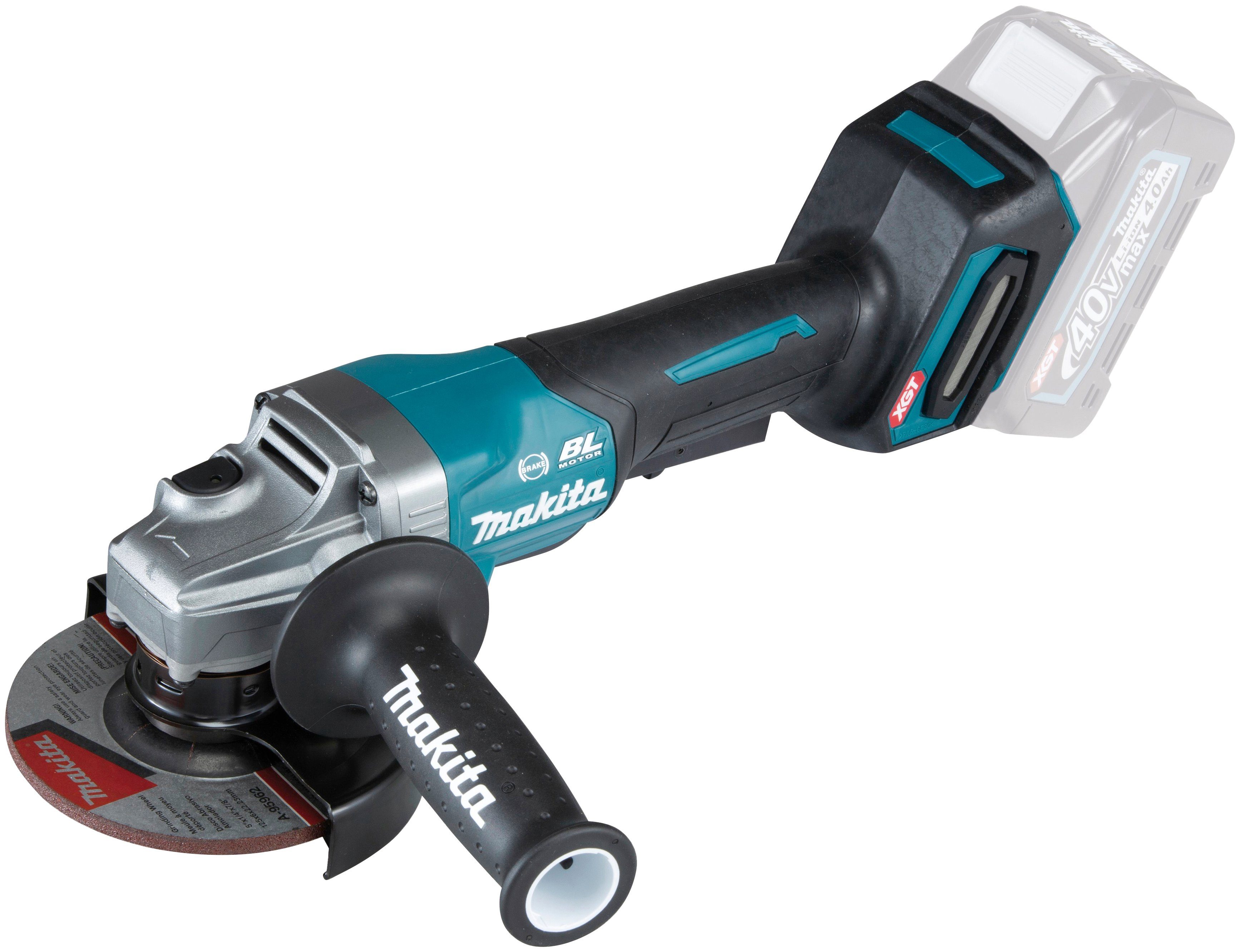 Makita Akku-Winkelschleifer Akku und mm, GA013GZ, Ladegerät 125 XGT, max., ohne 40V