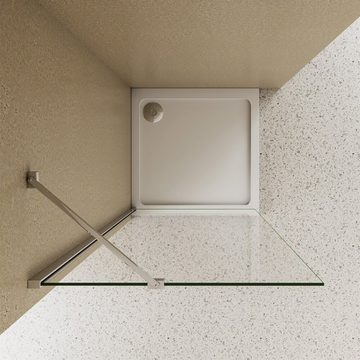 duschspa Duschwand 185cm 6mm ESG Walk in Dusche Duschtrennwand Glaswand, Einscheibensicherheitsglas, Sicherheitsglas, (Set), Glas