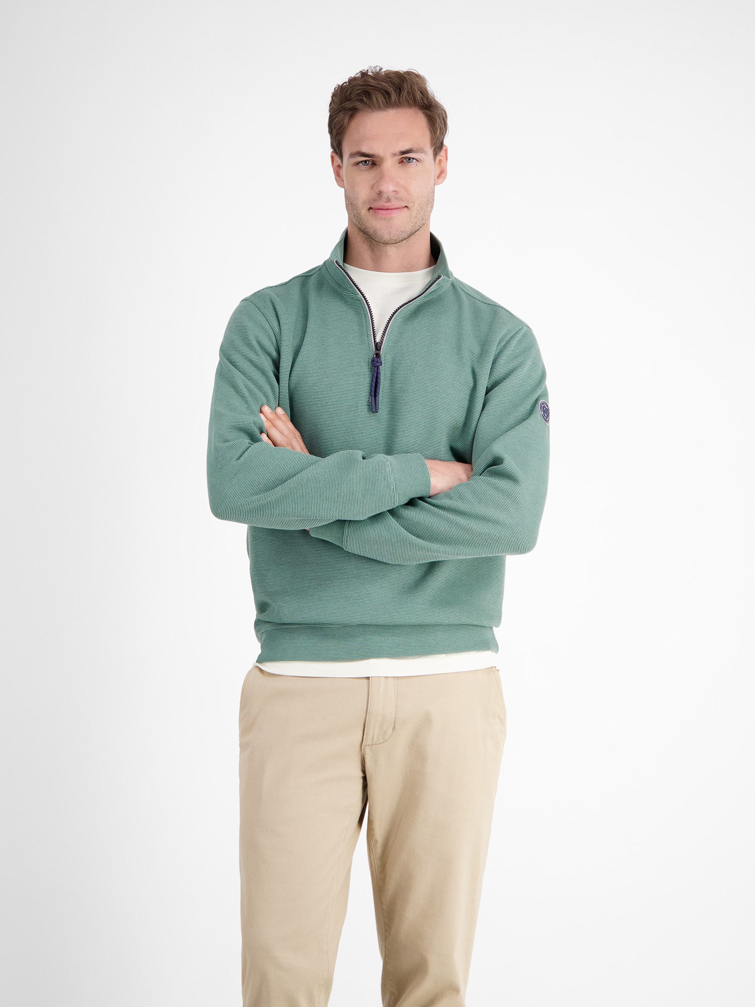 LERROS Sweatshirt LERROS Unifarbener Sweattroyer für Herren