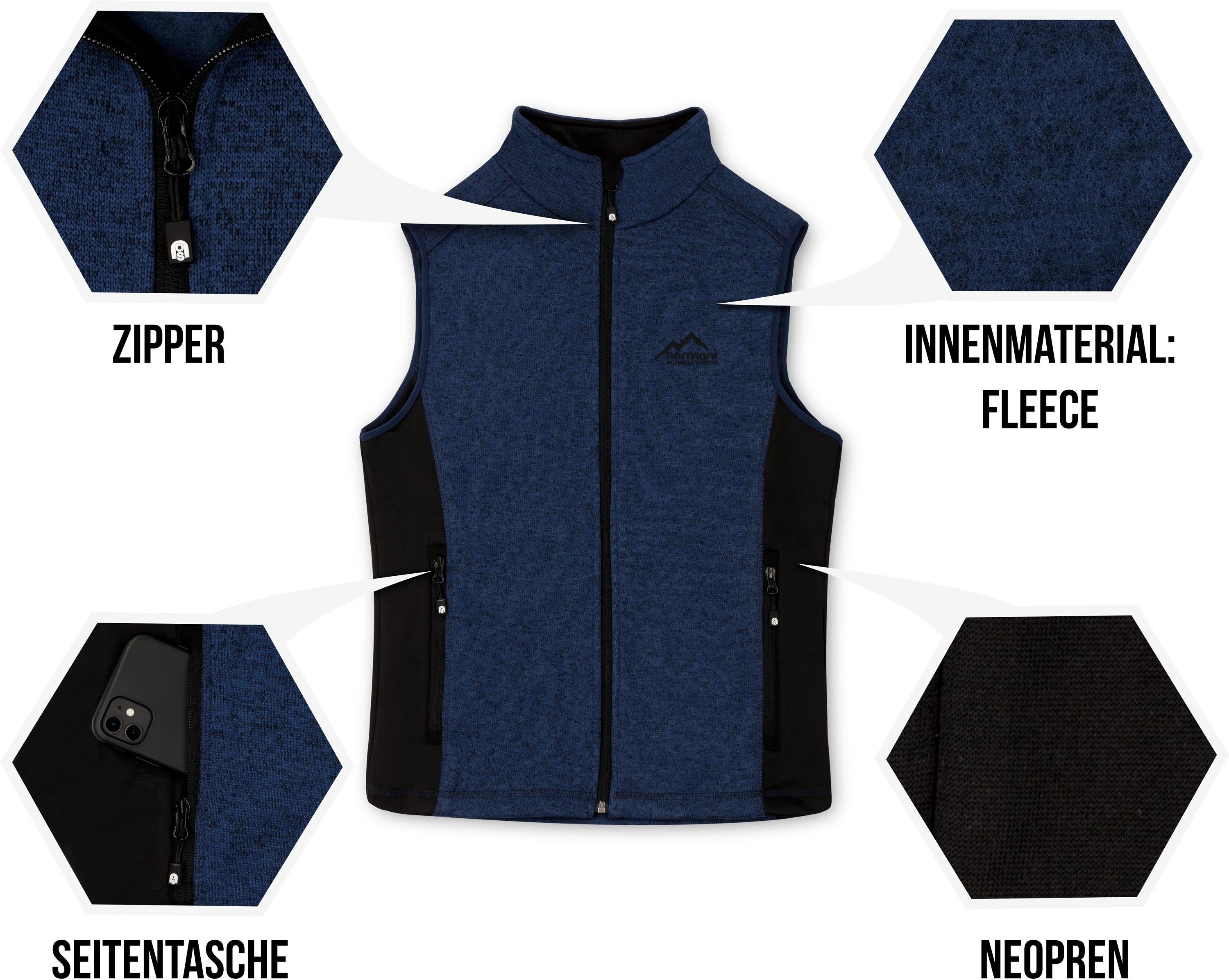 normani Fleeceweste Herren Strick-Fleeceweste Shamattawa Winterweste mit Seitentaschen und Neopren - Ärmellose Strickweste – Bild 4 von 5