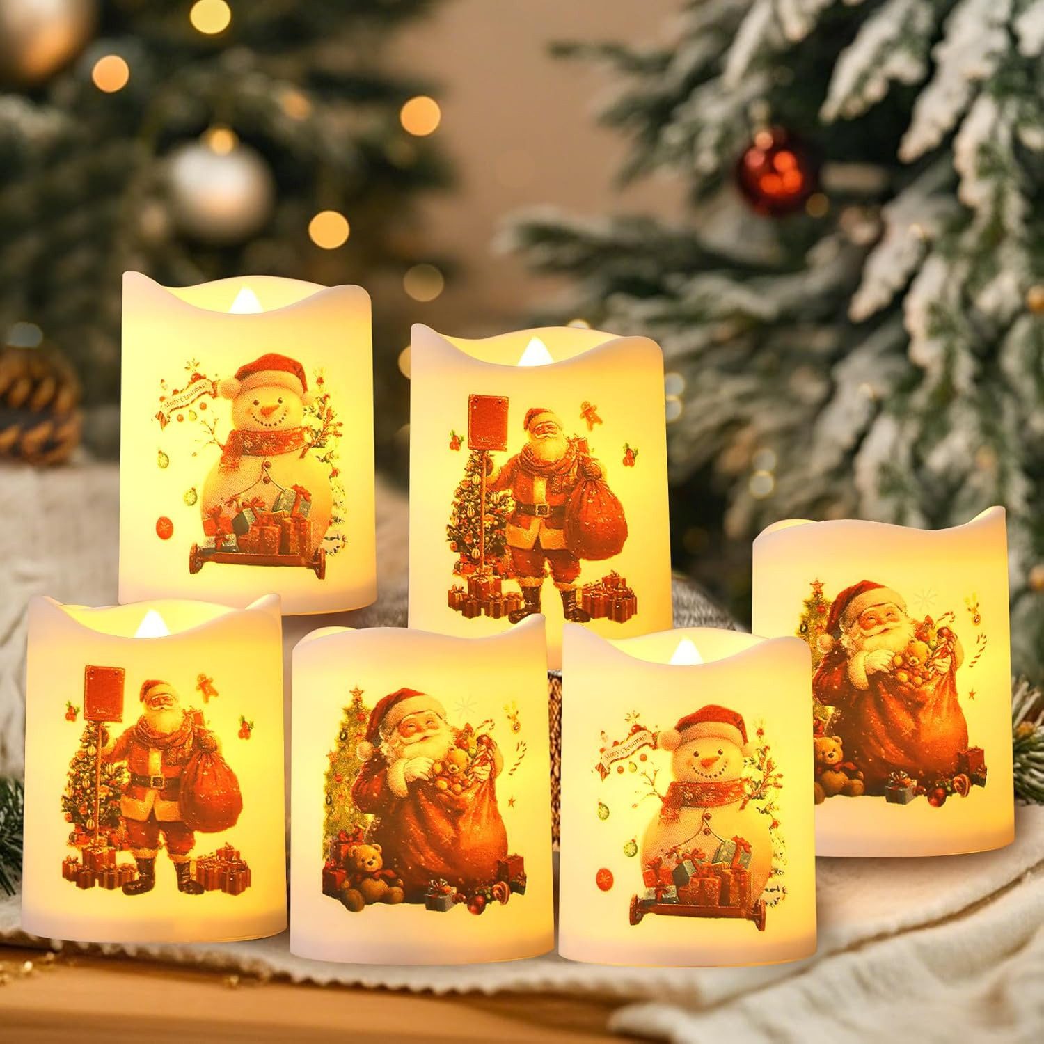 Coonoor LED-Kerze 6 Stück mit Weihnachtsmann günstig online kaufen