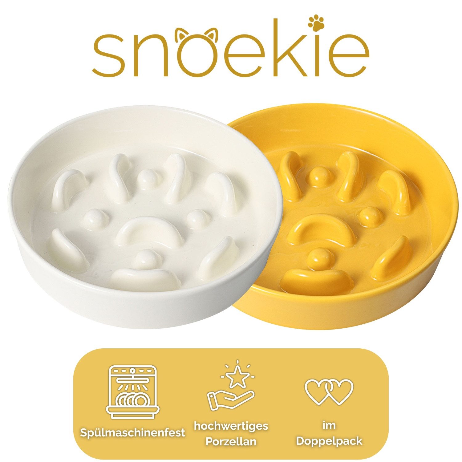 SNOEKIE Napf SNOEKIE Anti-Schling-Napf aus Porzellan für Katzen & kleine Hunde