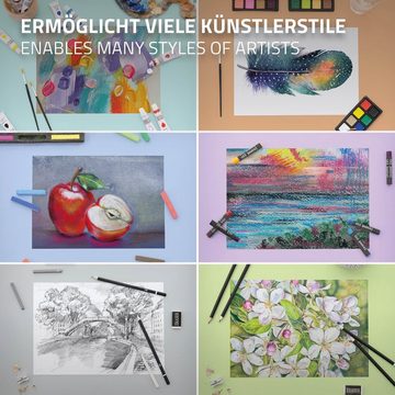 ECD Germany Malstift Zeichenset Malset Künstlerset Künstler Zubehör Set Malkoffer, 112 teilig Zeichnen Malen Kinder/Erwachsene Buntstifte Öl-Acrylfarben