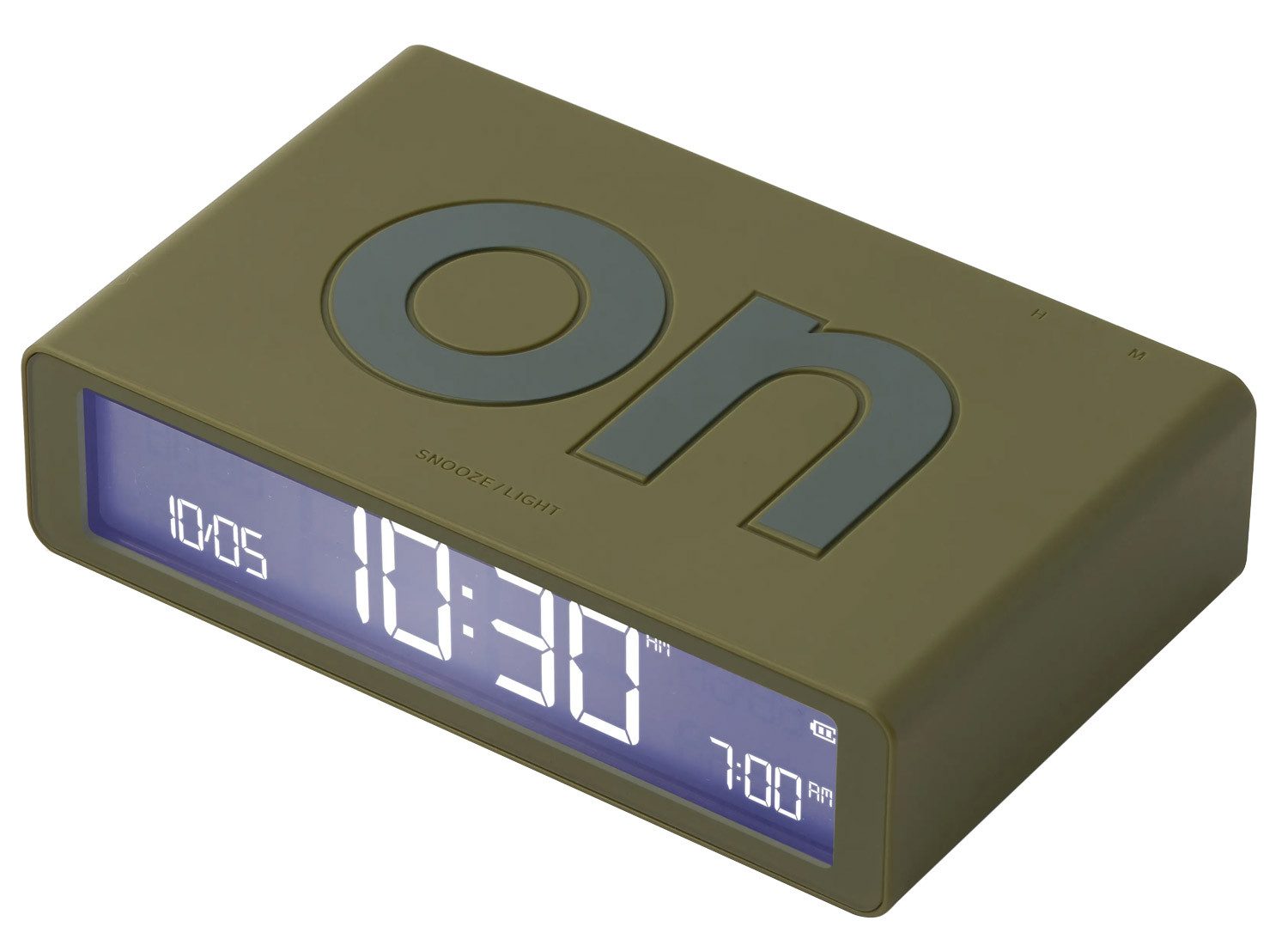 Lexon Quarzwecker Digital-Flip Classic Khaki