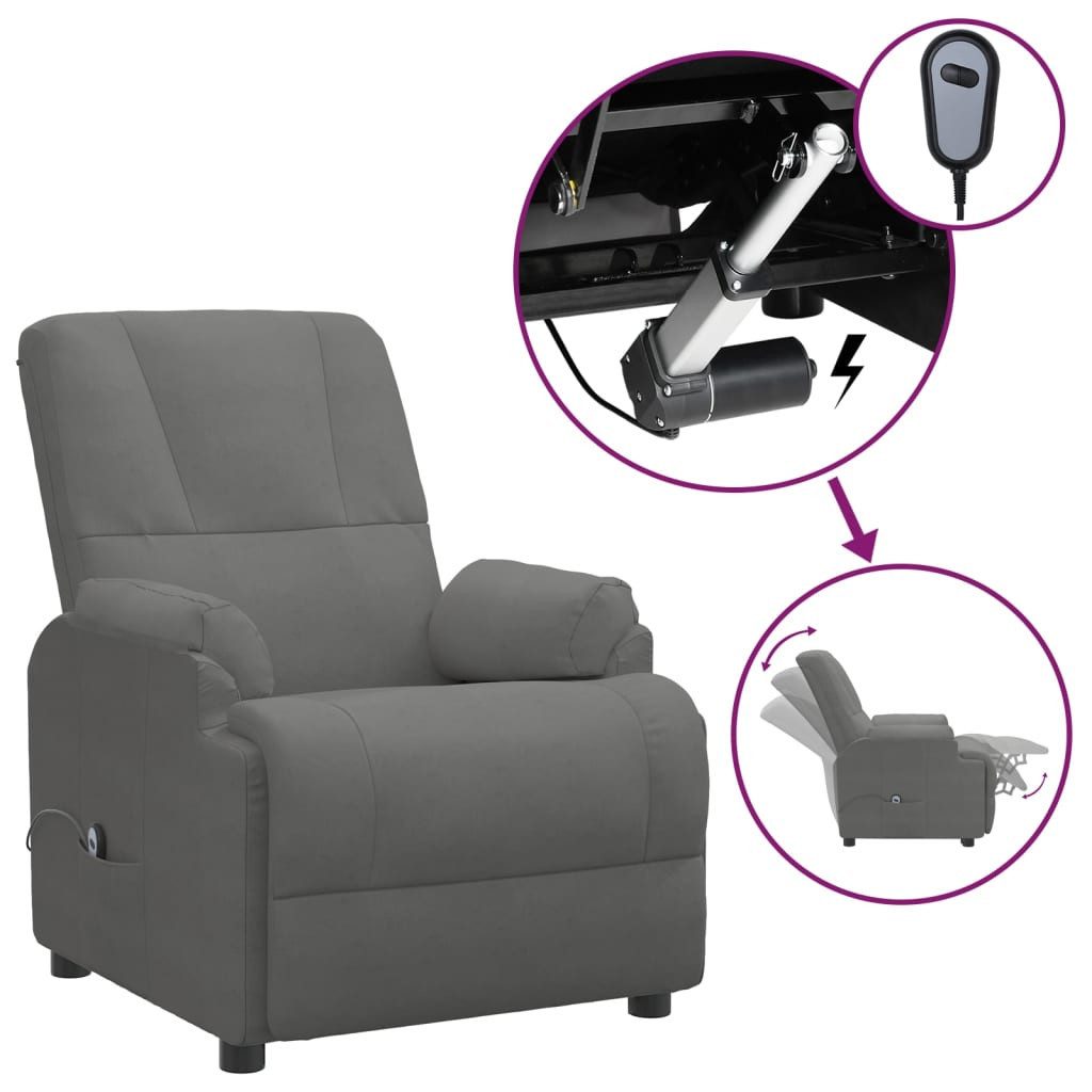 vidaXL Sessel Relaxsessel mit Aufstehhilfe Dunkelgrau günstig online kaufen