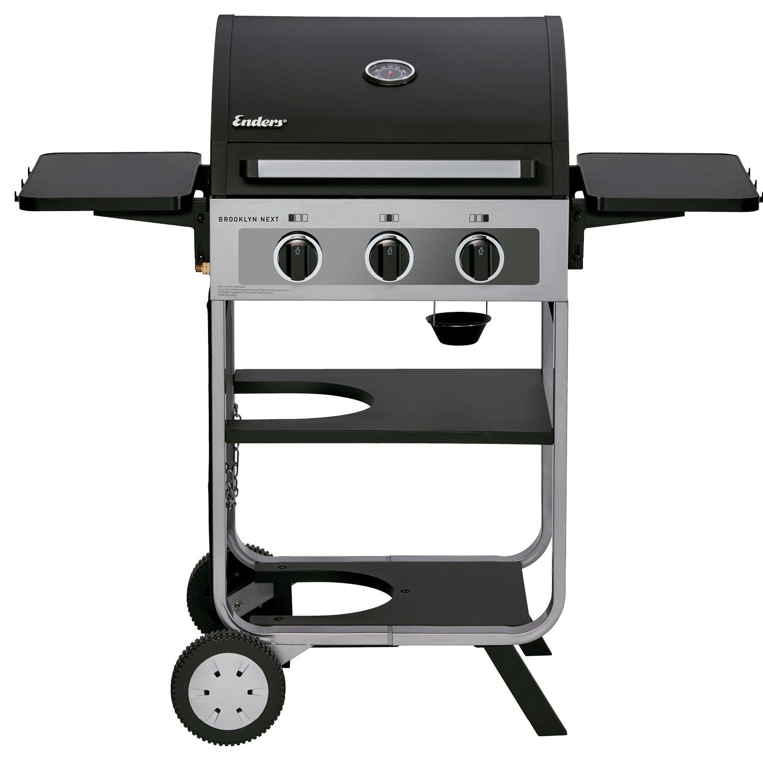 Enders® Gasgrill Brooklyn Next 3 Gas Grill Gasgrill 3 Brenner, ideal für Balkon, 2 stabile