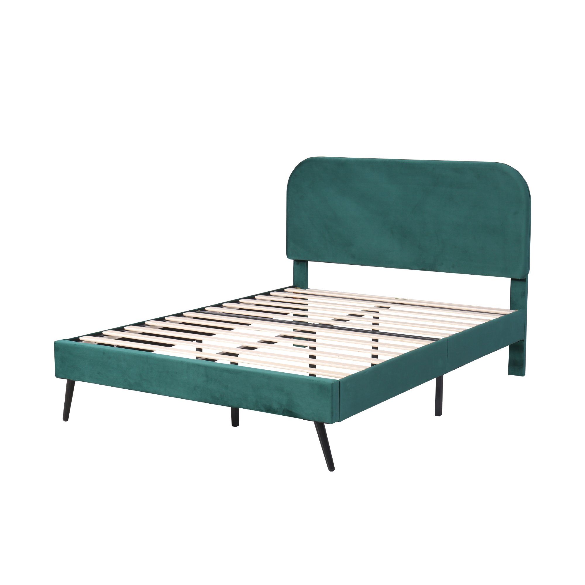 Odikalo grün Möbelensemble, Doppelbett+Nachttische+Betthocker, Samt, 140x200cm Schlafzimmer-Set