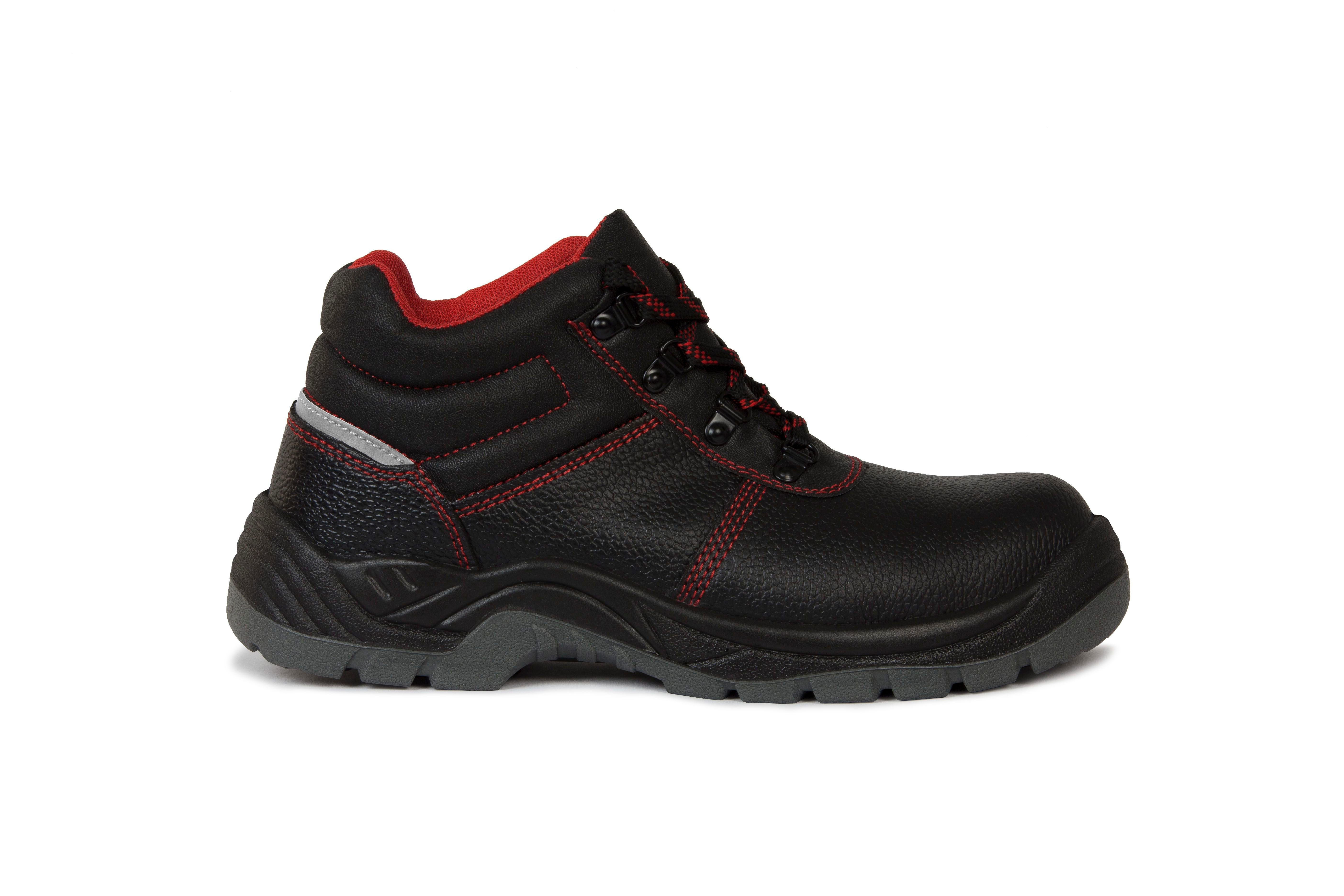 Qualitex Workwear S3-Arbeitsschuh aus echtem Leder Sicherheitsschuh Schnürstiefel -Fusschutz rutschfest mit Stahlkappe – Bild 2 von 5