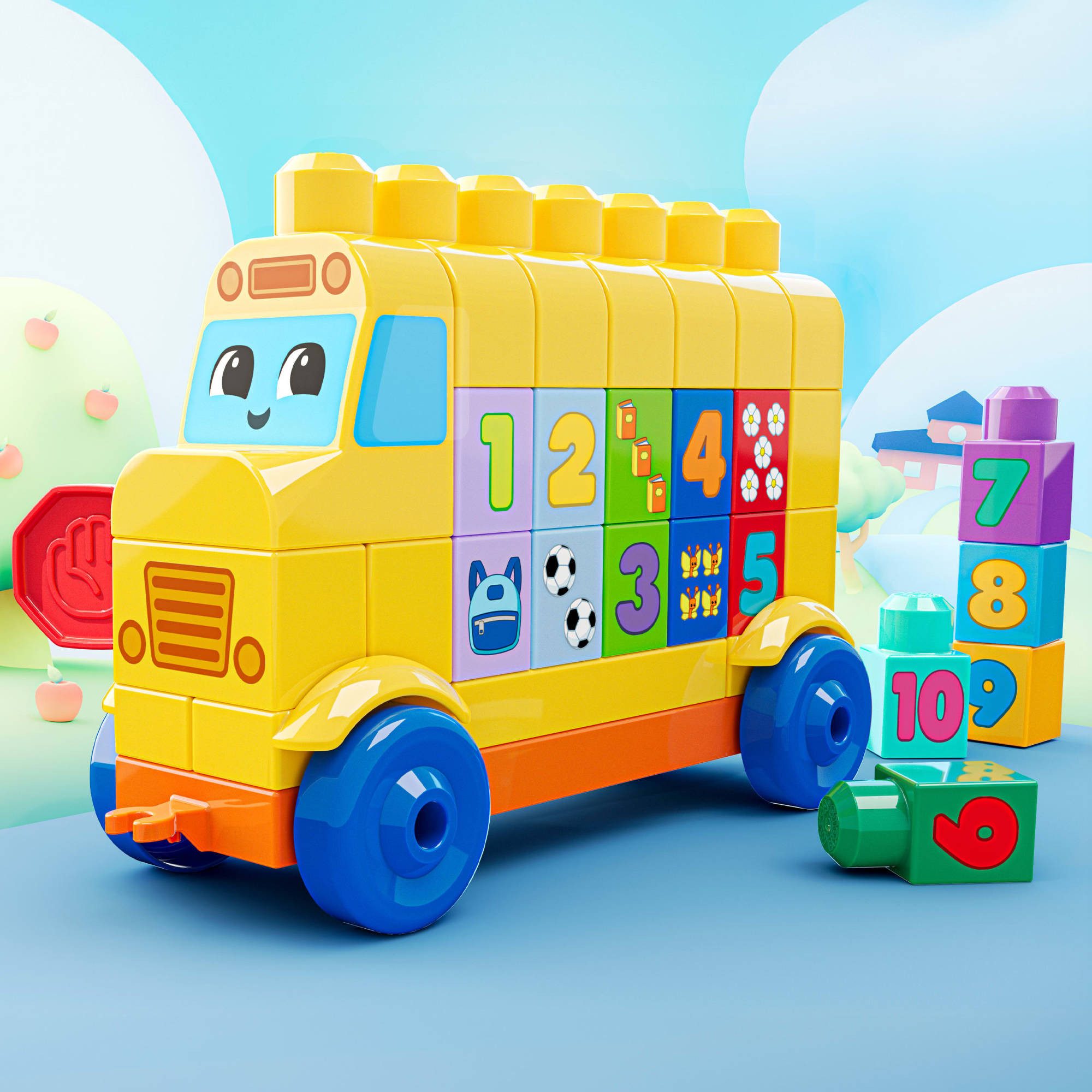 MEGA BLOKS MEGA BLOKS Bau- und Lernbus Spielbausteine