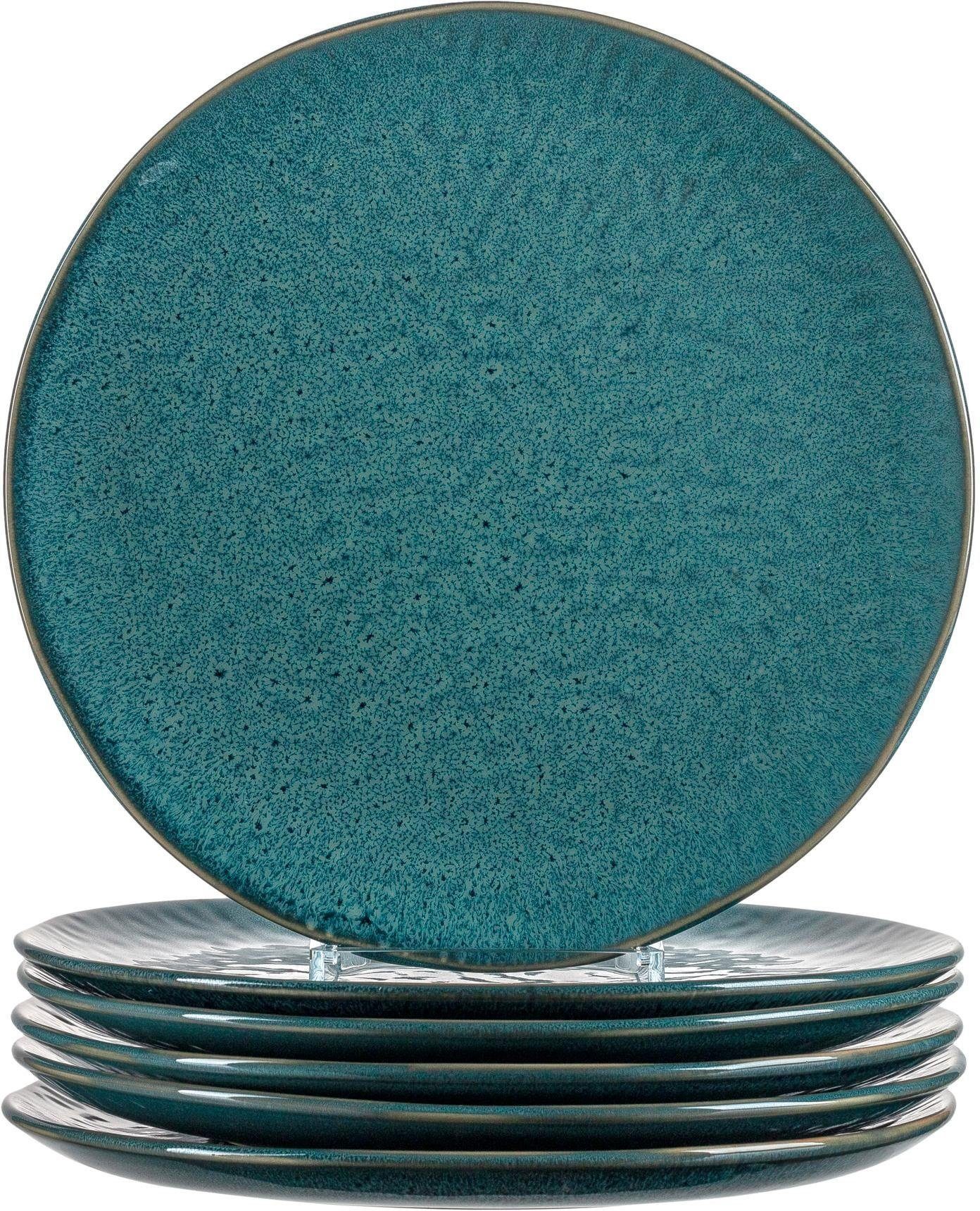 LEONARDO Speiseteller Matera, (6 St), Keramik, Ø 27 cm blau