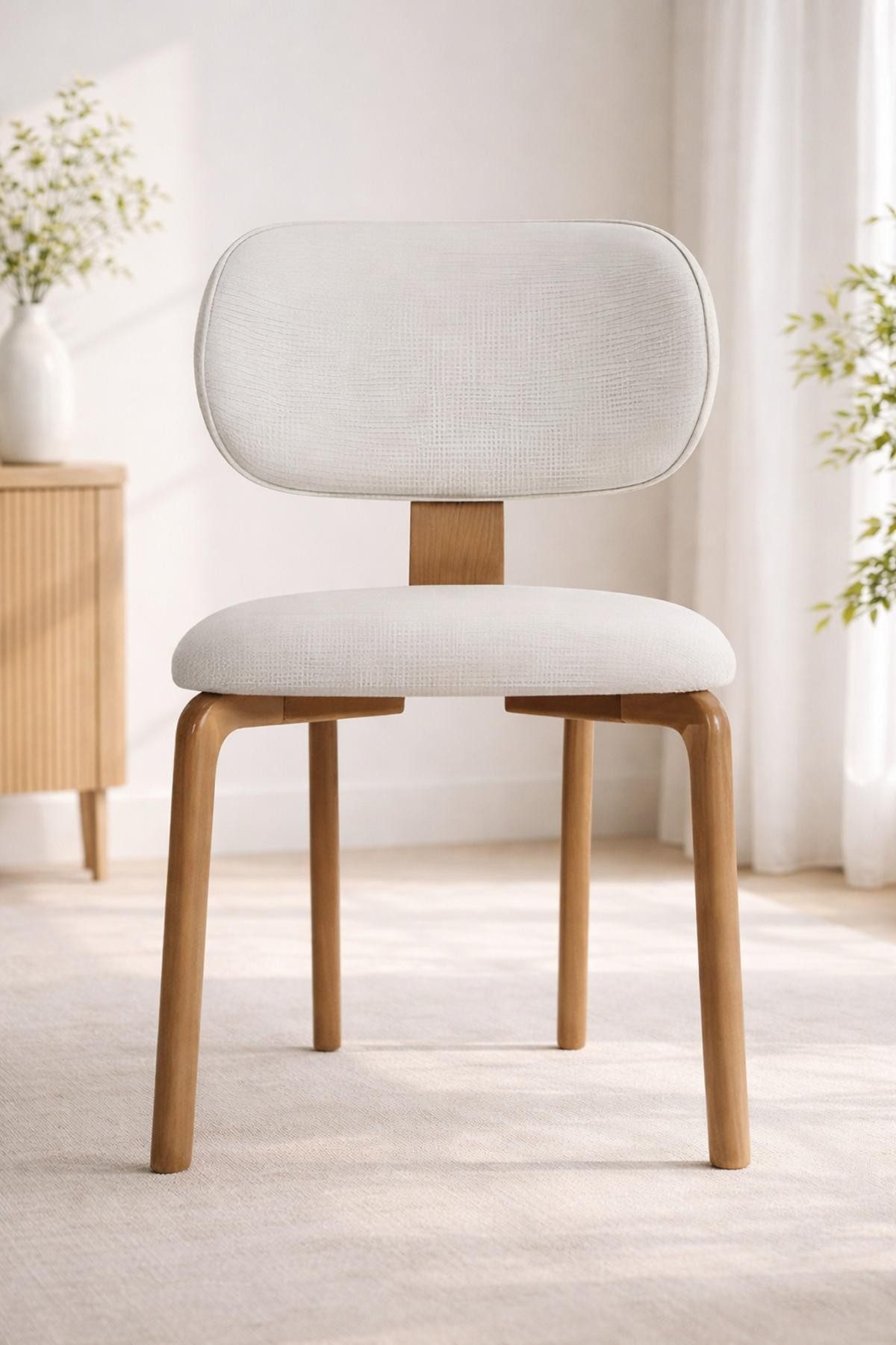 Esszimmerstuhl Moderner weißer Polsterstuhl für Esszimmer und Küche