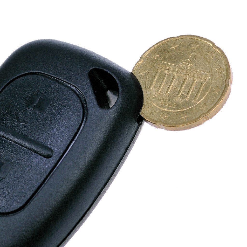 mt-key Reparatur Satz Ersatz Gehäuse 2 Tasten + 2X Mikrotaster + 1x CR1220 Knopfzelle, CR1220 (3 V), für OPEL Movano Renault Kangoo Trafic II Funk Fernbedienung