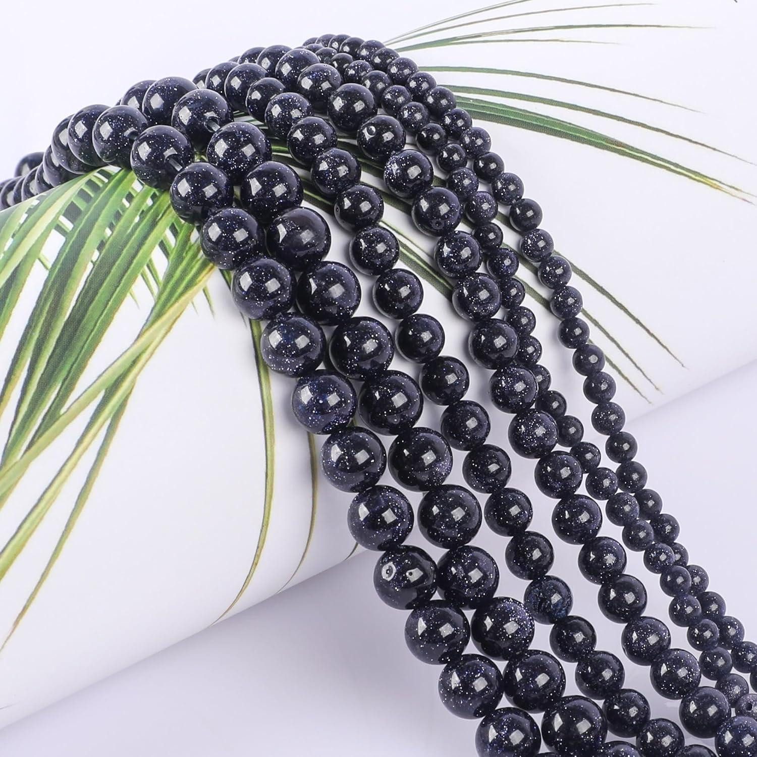 LuxusKollektion Bastelperlen Perlen Halbedelsteine Rund 4mm 180 Stück Lose Armbänder Sandstein 4mm