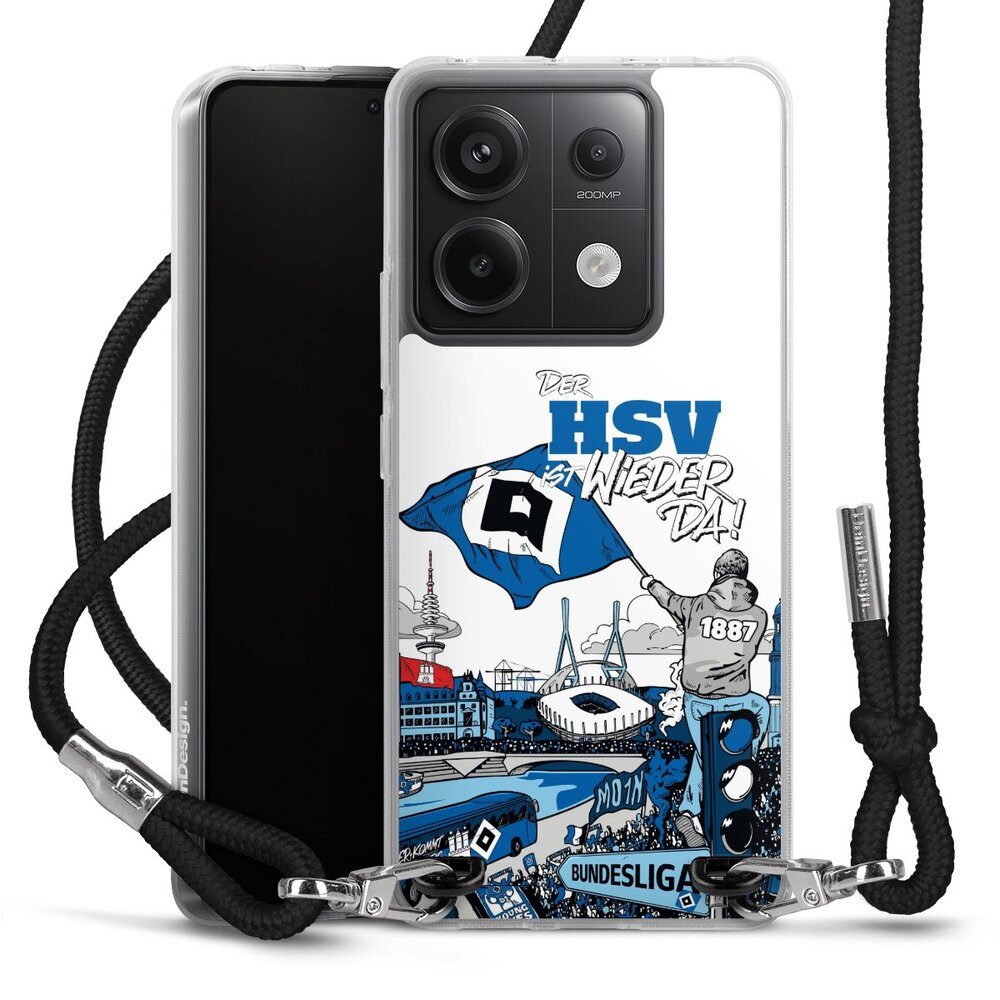 DeinDesign Handyhülle Hamburger SV Offizielles Lizenzprodukt Aufstieg, Xiaomi Redmi Note 13 Pro 5G Handykette Hülle mit Band Cover mit Kette