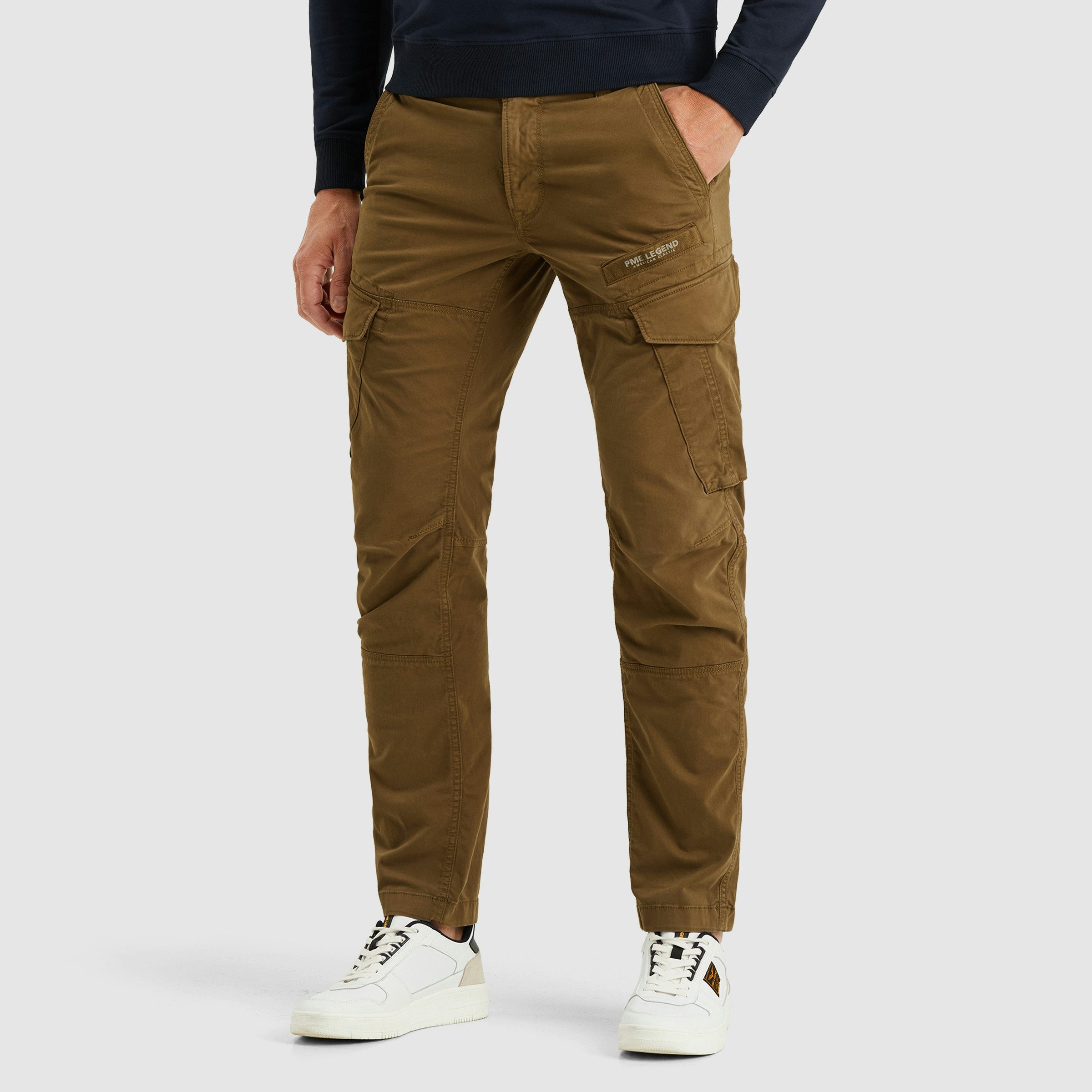 PME LEGEND Cargohose Nordrop Stretch Twill mit Logo Stickerei