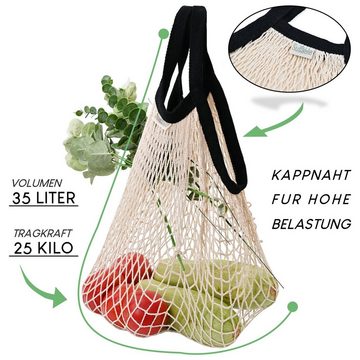 Susable Schultertasche Vielseitige Einkaufstasche – Netztasche aus Bio-Baumwolle 2er-set