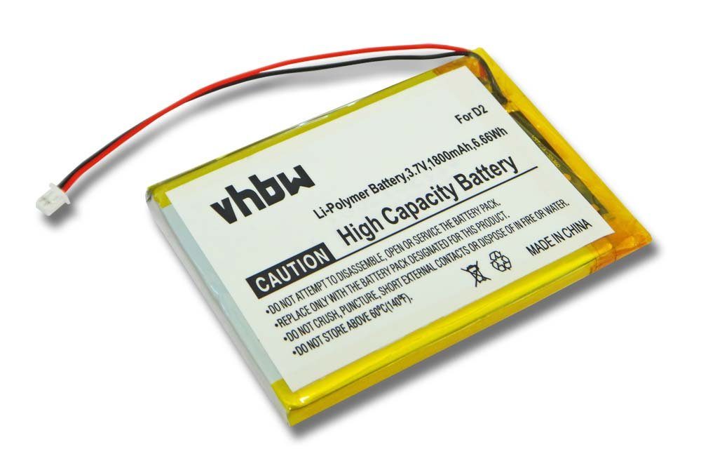 vhbw kompatibel mit Cowon iAudio D2 4GB, D2 8GB, D2 2GB, D2 16GB Akku Li-Polymer 1800 mAh (3,7 V)
