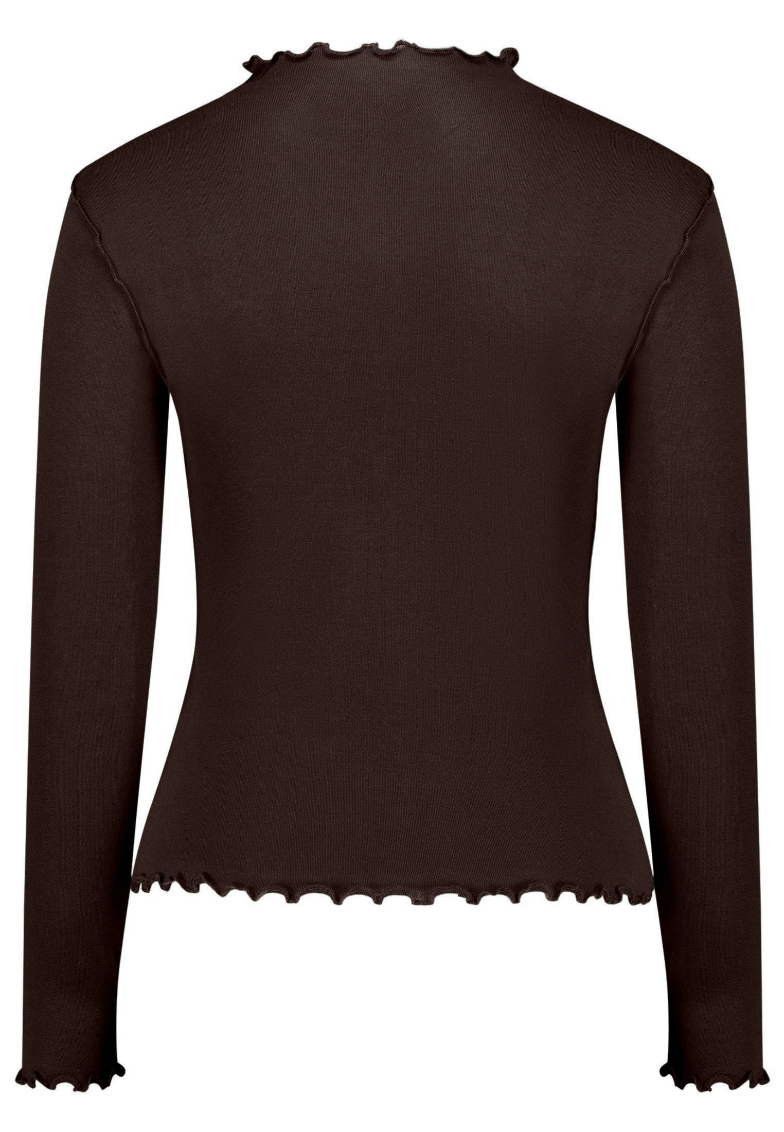Zero Kurzarmshirt Damen unifarben (1-tlg) mit Wellenkante
