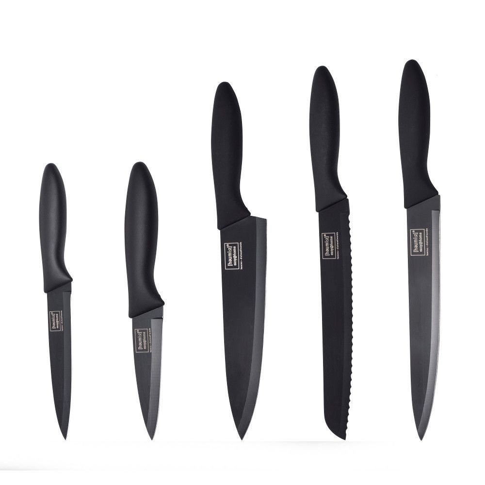 Messer-Set Klingenschutz, mit in (Set, ColourCut, homiez 5-tlg), Messerset 5-teiliges schwarz