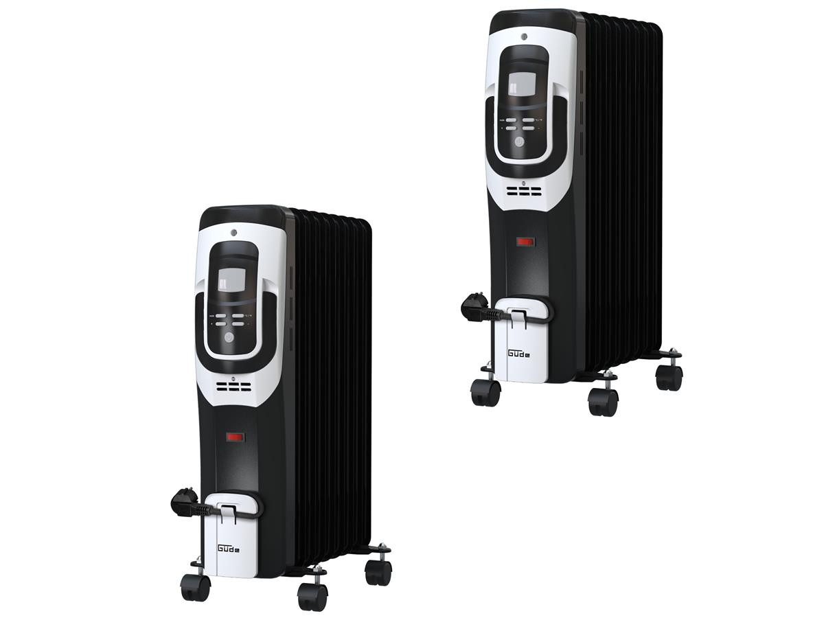 Güde Ölradiator 85192-01, 2000 W, 3 Heizstufen, 9 Rippen, LCD-Display, Timerfunktion