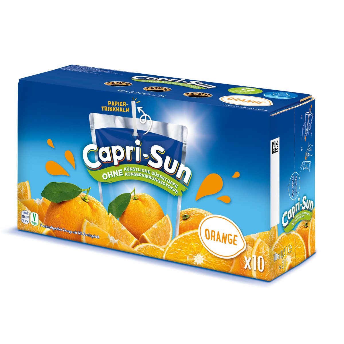CAPRI-SUN Softgetränk, Capri Sun Orange 10 x 200ml Trinkpacks mit Orangensaft 2000ml