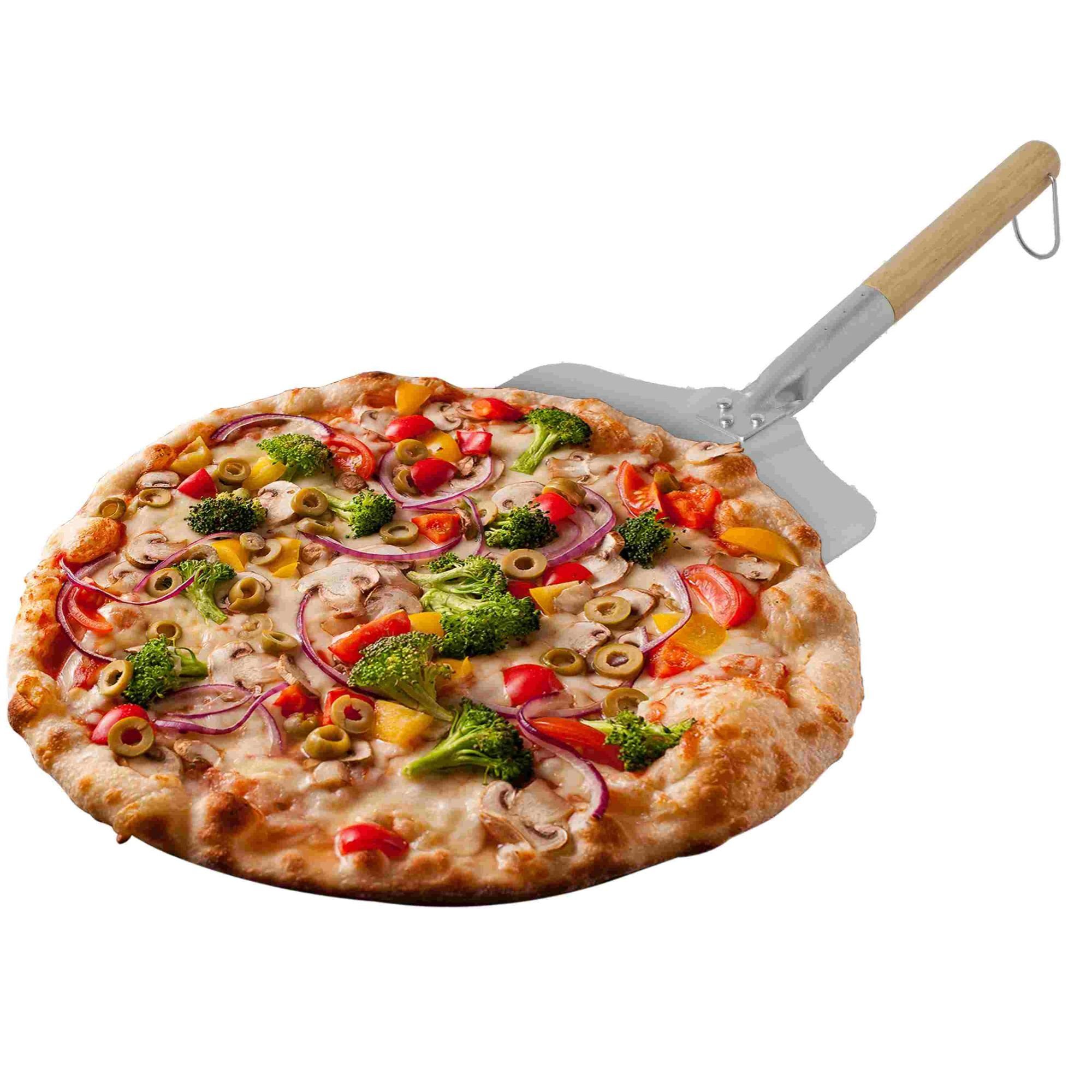 Pizzaschieber, x tlg), Pizzaschaufel Rivanto x mit (1 8 Holzgriff 22,5 Aluminiumfläche große cm 46