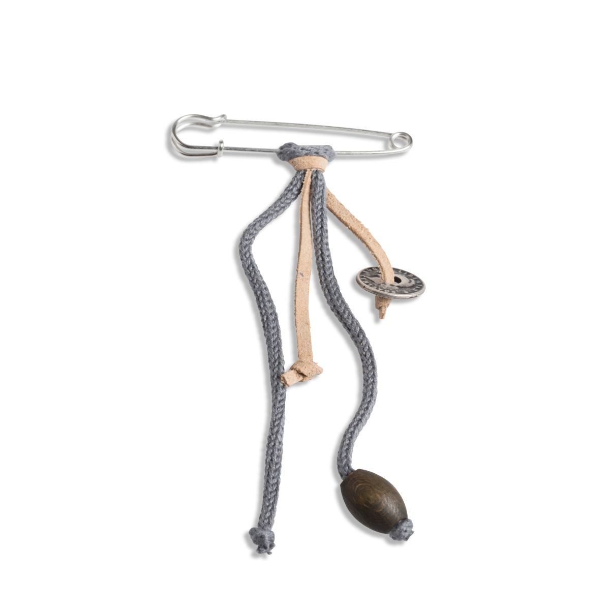 Knit Factory Brosche Zubehör 7x1 cm Grau (1-tlg), brosche Anstecker