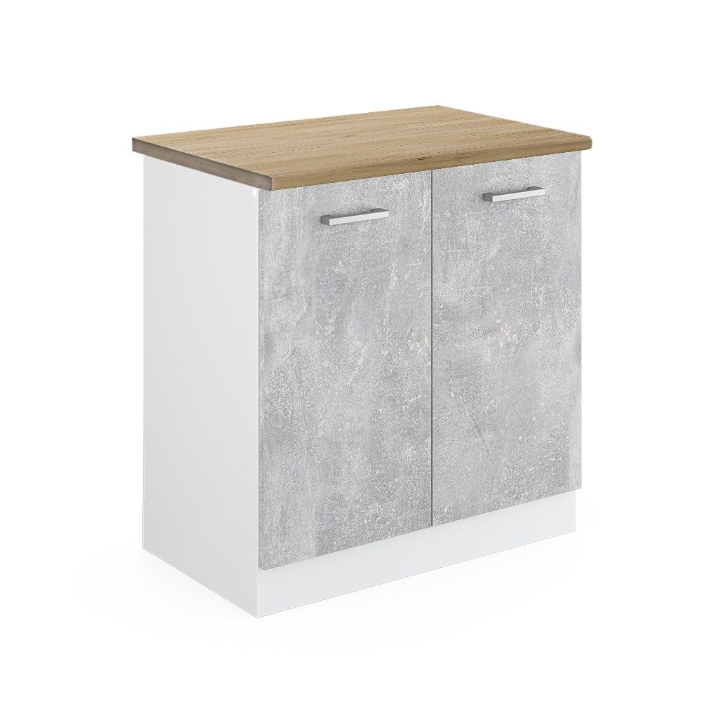 Vicco Spülenunterschrank R-Line, Beton/Weiß, 80 cm günstig online kaufen