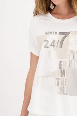 Monari T-Shirt Print-Shirt mit Glitzerschrift