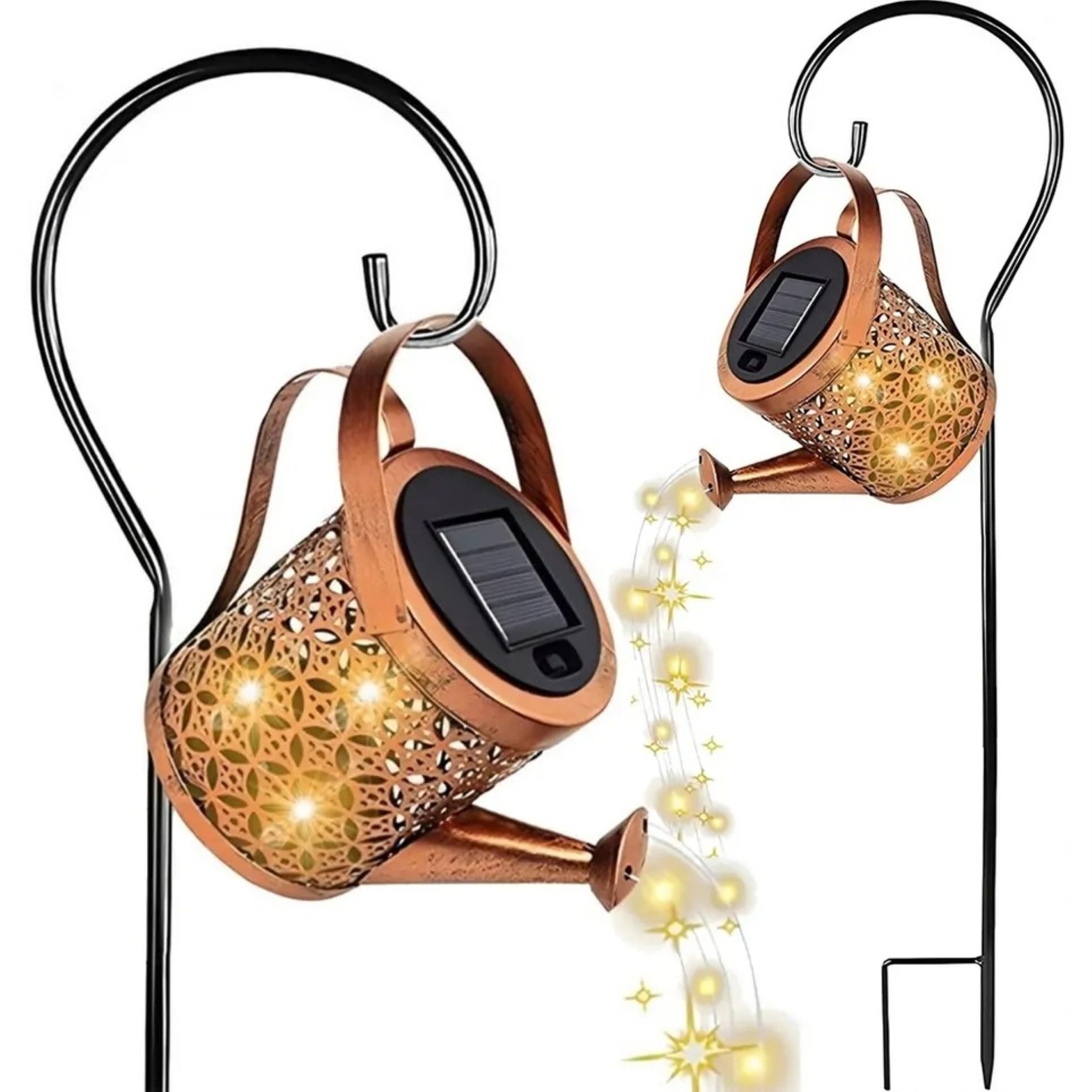 LEDLIGHT LED Solarleuchte Solarlampe Gartenbewässerungskanne LED mit Dämmersensor 81 cm, LED fest integriert, Warmweiß, Solarbetrieb, Dämmerungssensor, dekoratives Design, wetterfest