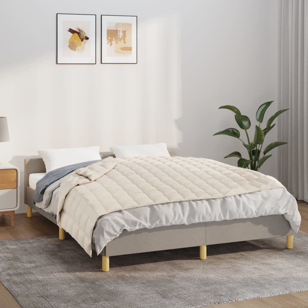 vidaXL Bettüberwurf Gewichtsdecke Hellcreme 140x200 cm 6 kg Stoff