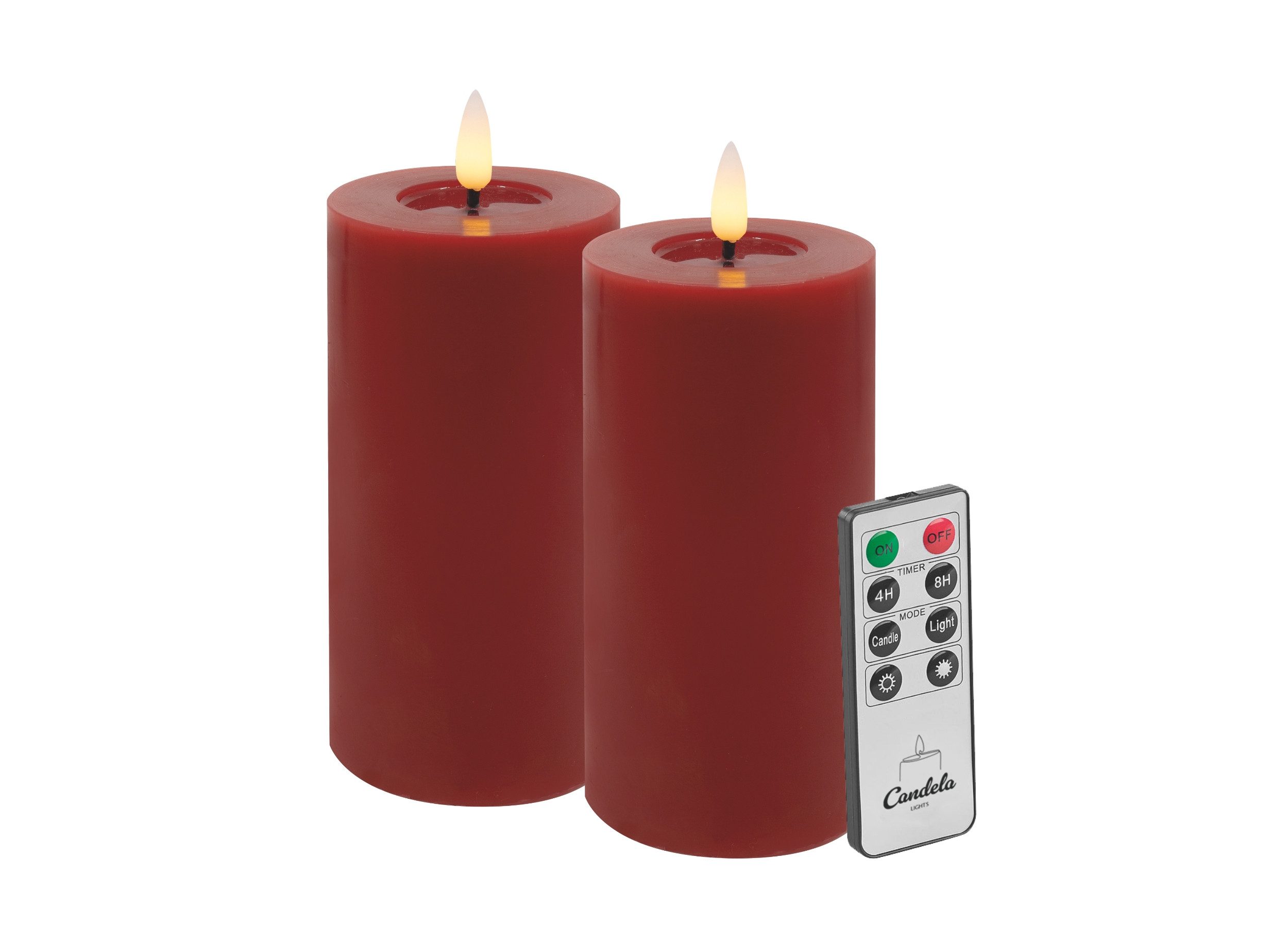 LC Home LED-Kerze LED Свечи Set Winter Echtwachs Timerfunktion Fernbedienung dimmbar (Set, 2-tlg., LED Свечи Winter, Teelicht und Stumpenkerze mit Reflexionsspiegel), LED Свечи mit Timerfunktion Fernbedienung Dimmbar