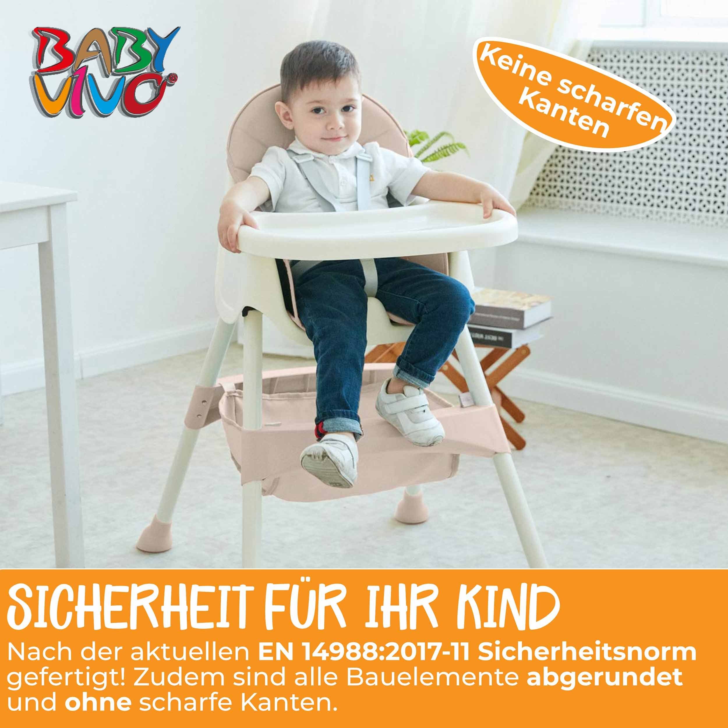 Oscar in Hochstuhl 2in1 Design Baby Pink Kinderhochstuhl Vivo -