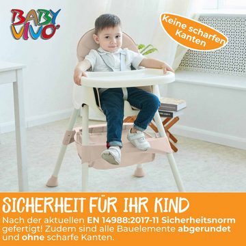 Baby Vivo Hochstuhl Design 2in1 Kinderhochstuhl - Oscar in Pink