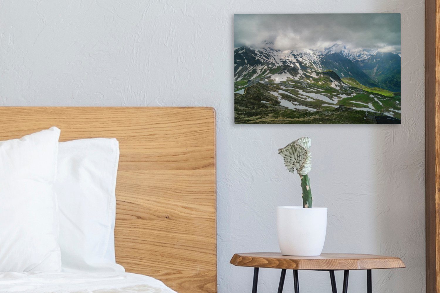 OneMillionCanvasses® Leinwandbild Panoramablick von Wanddeko, Wandbild St), 30x20 Aufhängefertig, Leinwandbilder, (1 der Österreich, Großglockner in Hochalpenstraße cm