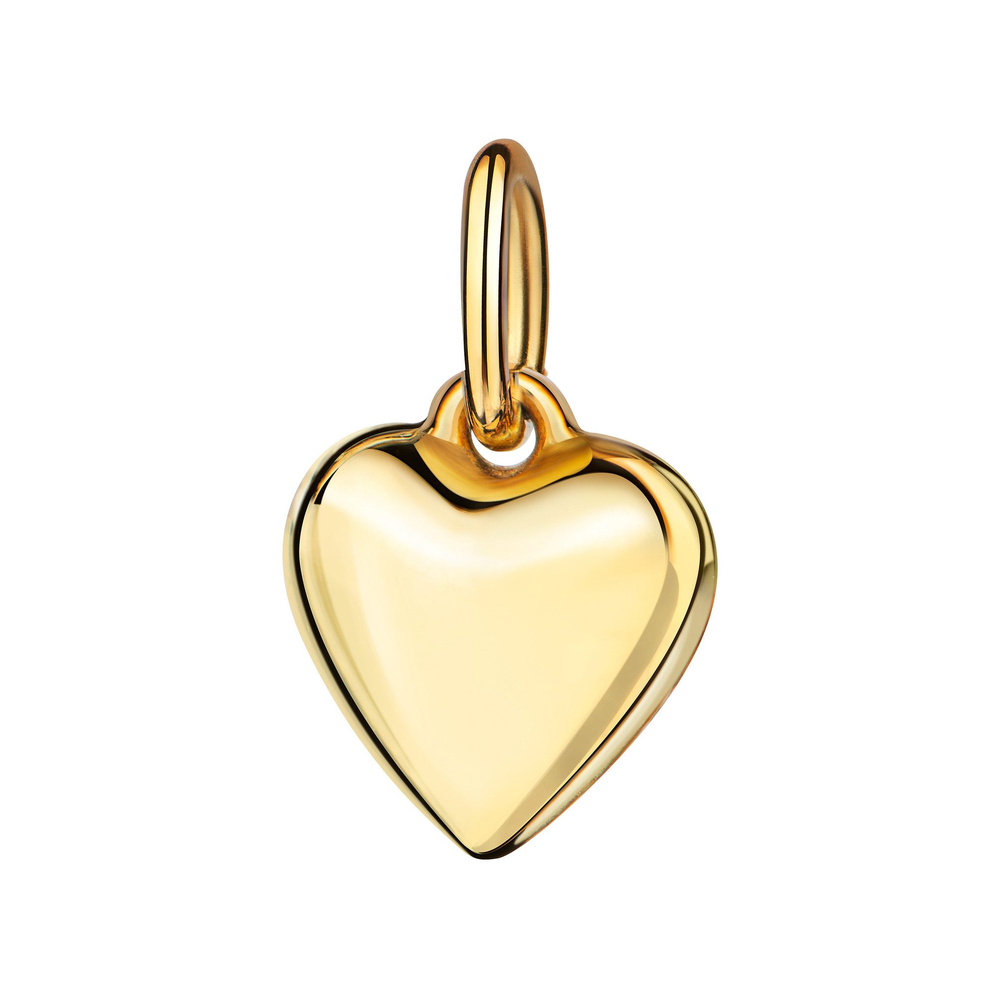 JEVELION Herzanhänger Kleiner Anhänger Herz 585 Gold Herzanhänger - Made in Germany (Goldanhänger, für Damen und Mädchen), Mit Kette vergoldet- Länge wählbar 36 - 70 cm oder ohne Kette.