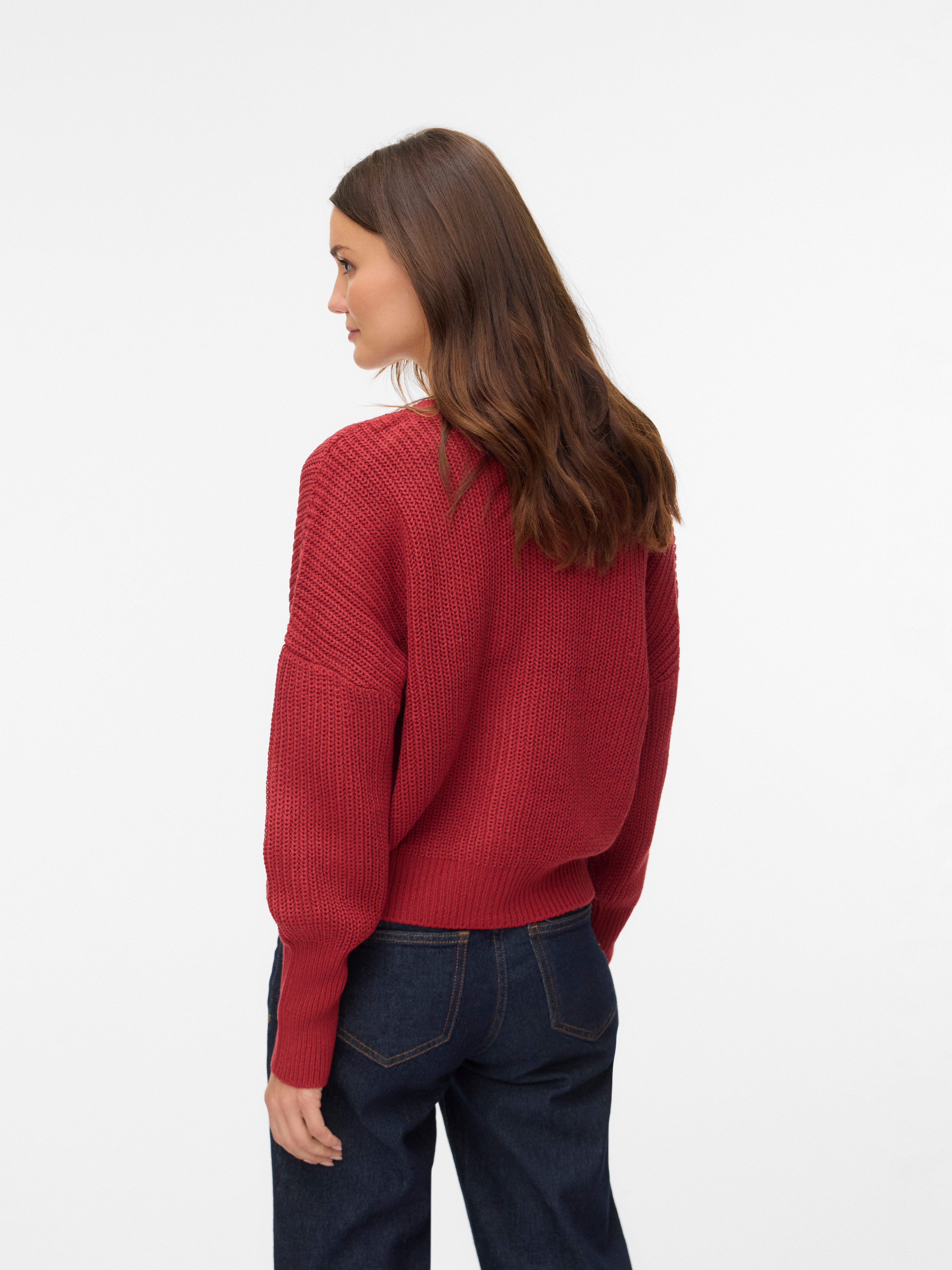 Vero Moda Strickjacke VMLEA LS V-NECK CUFF CARDIGAN NOOS Kunstfaser, regular fit