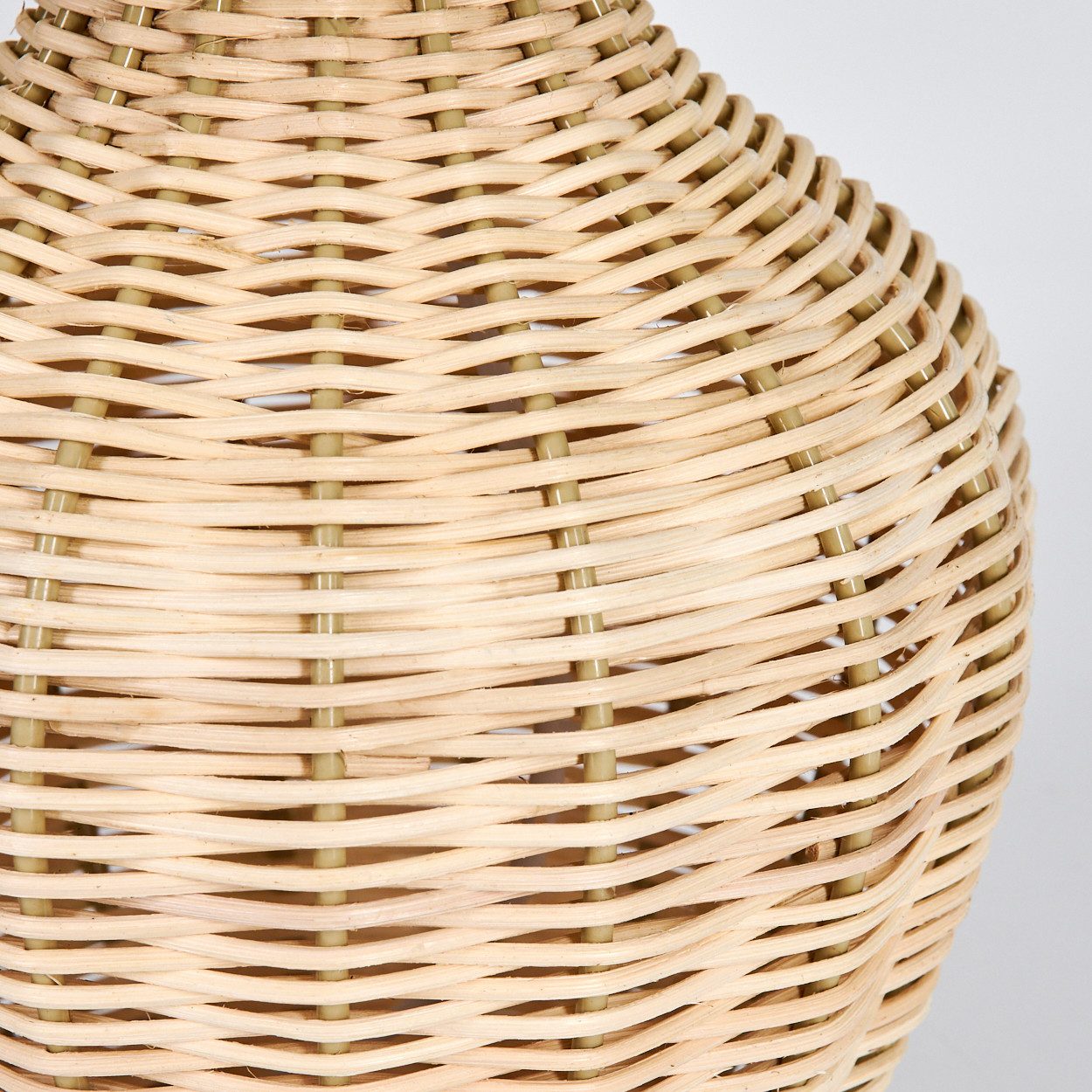 hofstein Tischleuchte Tischlampe aus Rattan/Korbgeflecht/Seegras in Natur/Beige, ohne Leuchtmittel, Leuchte im Retro/Vintage-Design, mit Schalter am Kabel, E27