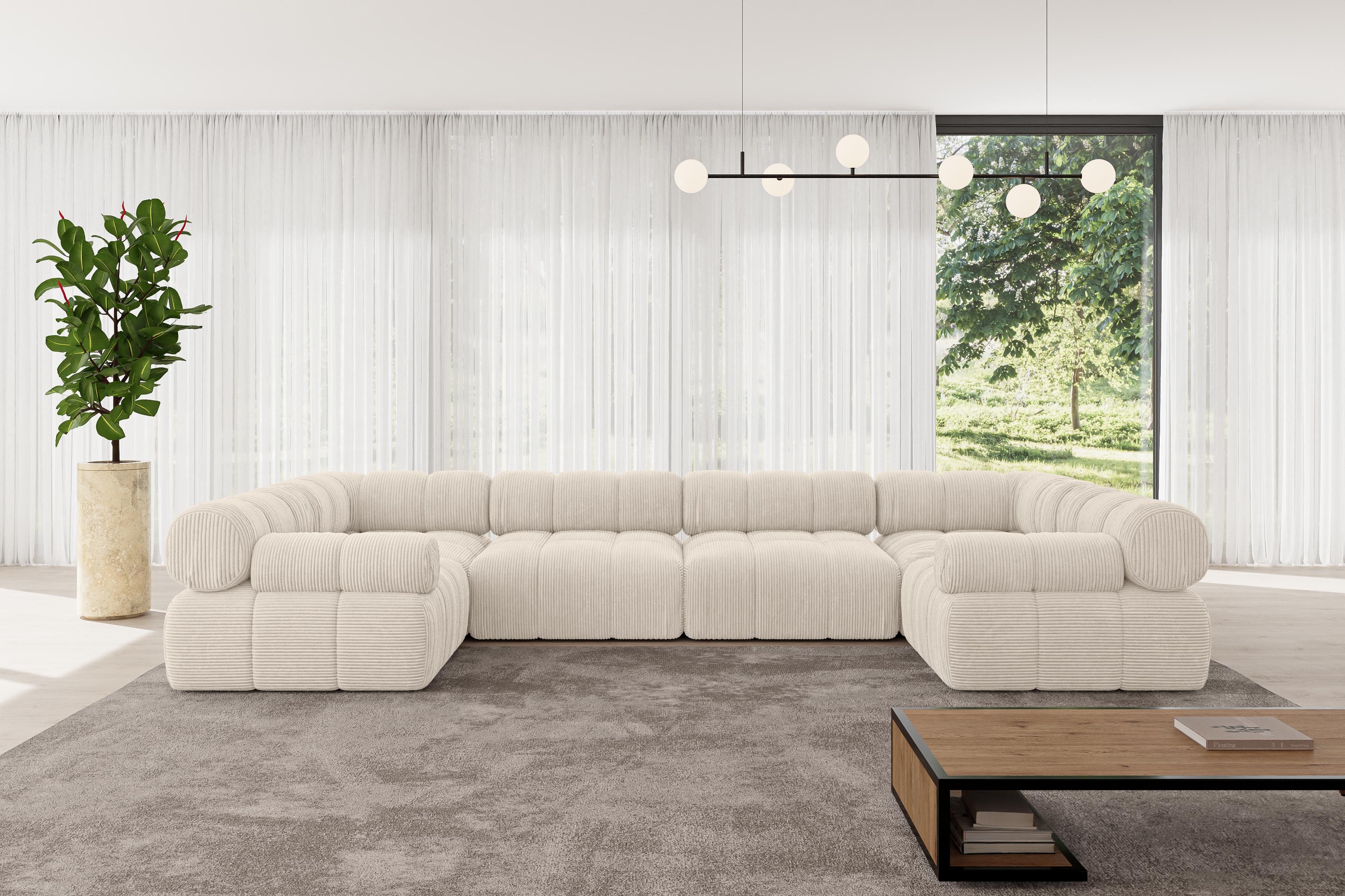 ALTDECOR Wohnlandschaft Birno-U2, Corner Sofa U-Form Vielseitige Sofa Wohnlandschaft Wohnzimmer, Sofa Praktische Bequeme Funktionsecke Couch L-Form Eckcouch