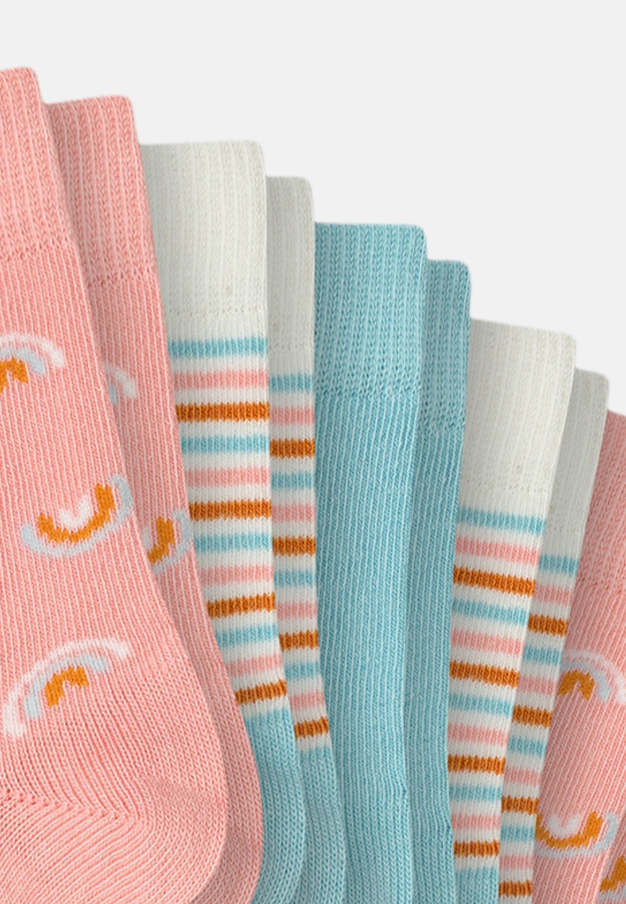 Schiesser Langsocken 10er Pack Basic (Spar-Set, 10-Paar) Socken - Baumwolle - Atmungsaktiv - Verspielte Muster und Farben