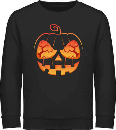 Shirtracer Sweatshirt Kürbis Gesicht Kürbiskostüm Kürbis Verkleidung Halloween Kostüme für Kinder Jungs