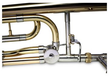 Classic Cantabile Posaune Brass QP-42 Quartposaune, (inkl. Mundstück und Koffer), Stimmung: Bb/F - Goldmessing Schallbecher