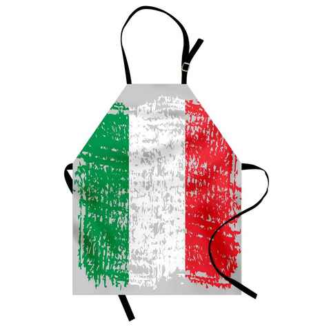 Abakuhaus Kochschürze Höhenverstellbar Klare Farben ohne verblassen, Italien Grunge Brushstroke Stil Flagge