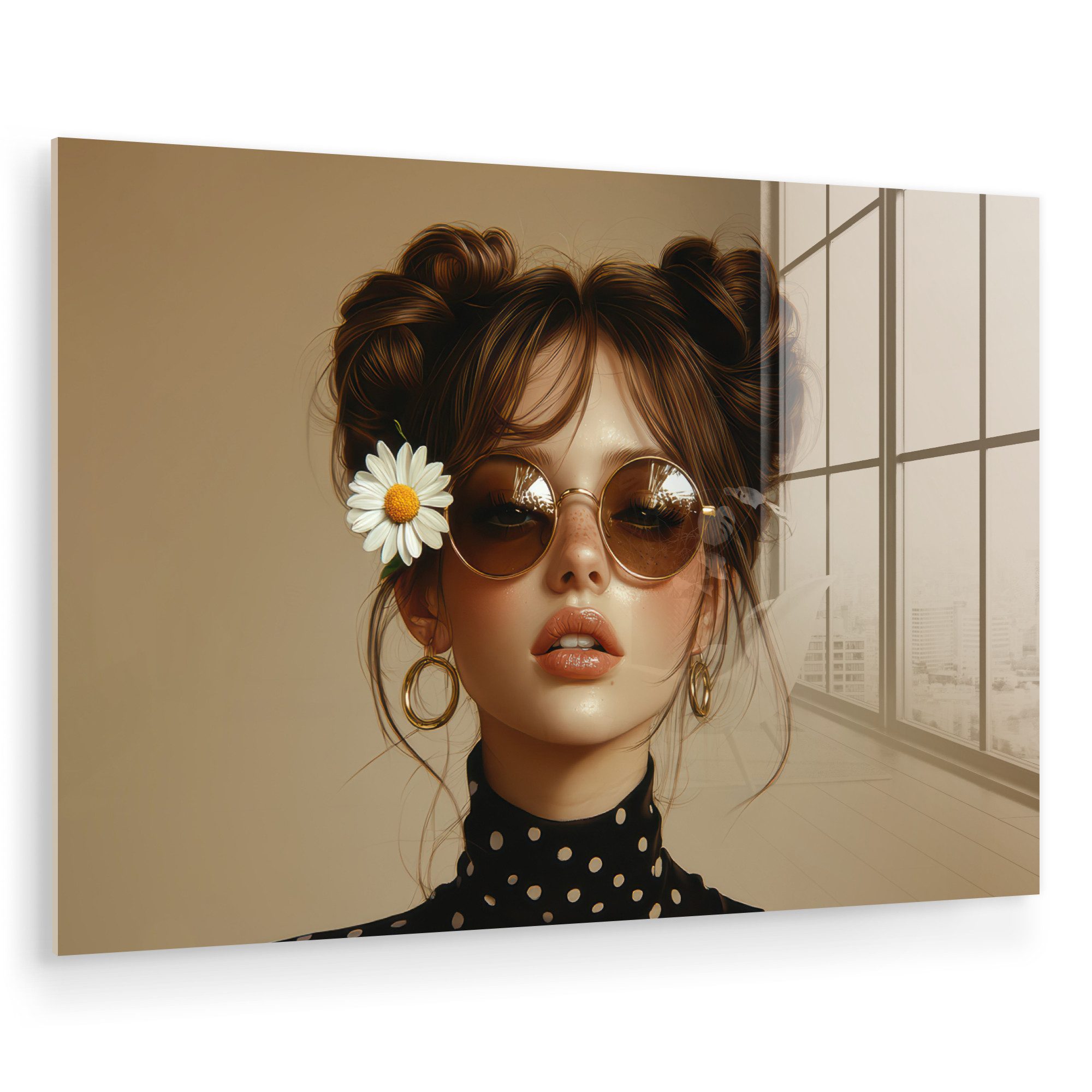 MuchoWow Acrylglasbild Frau - Beige - günstig online kaufen