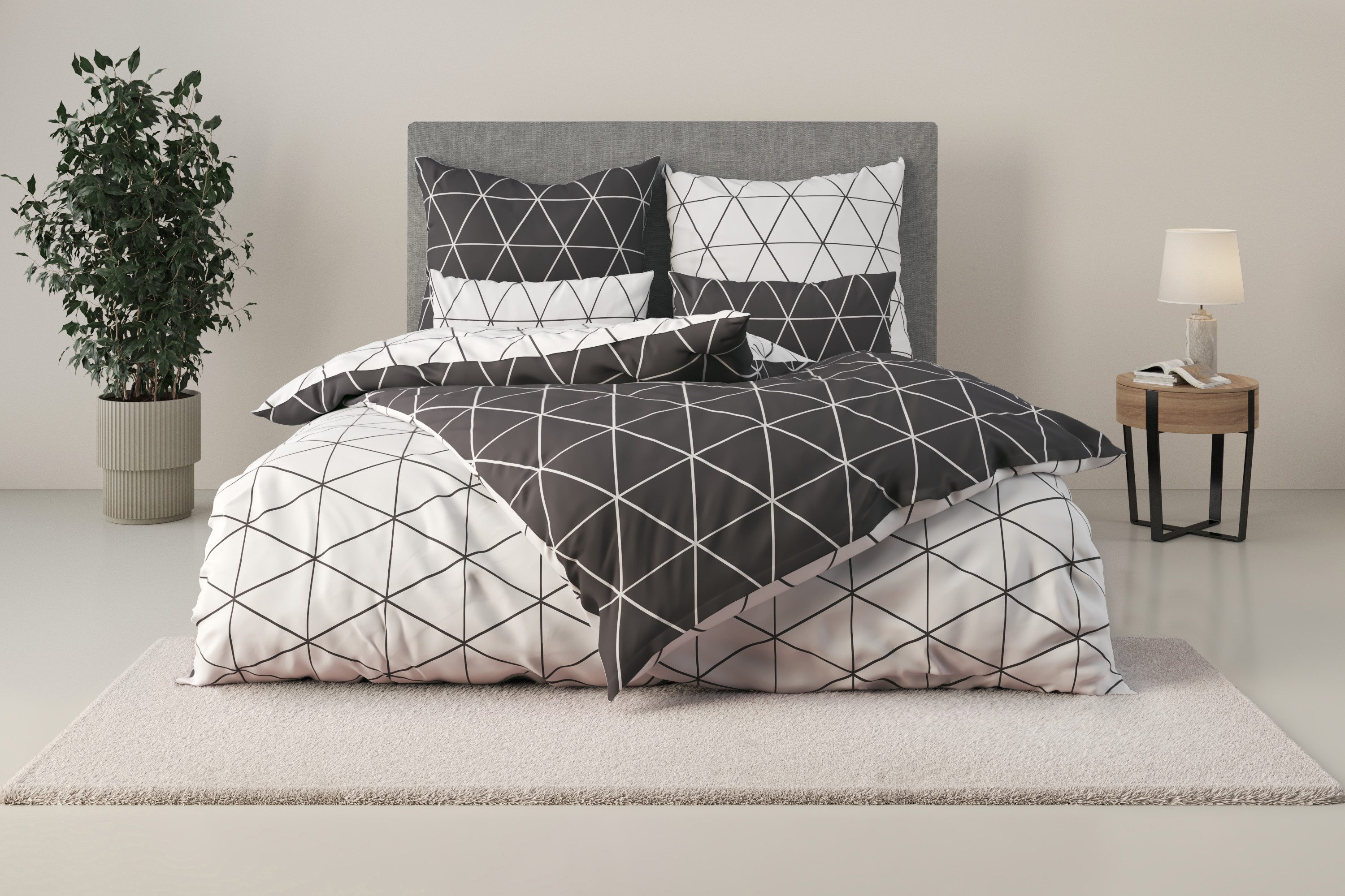 andas Bettwäsche Balsby, Renforcé, 2 teilig, in Gr. 135x200 oder 155x220 cm, 100% Baumwolle