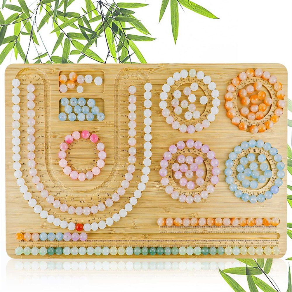 TUABUR Tablett Perlenbrett, Bambusperlenbrett Schmuckherstellung, zur hölzern