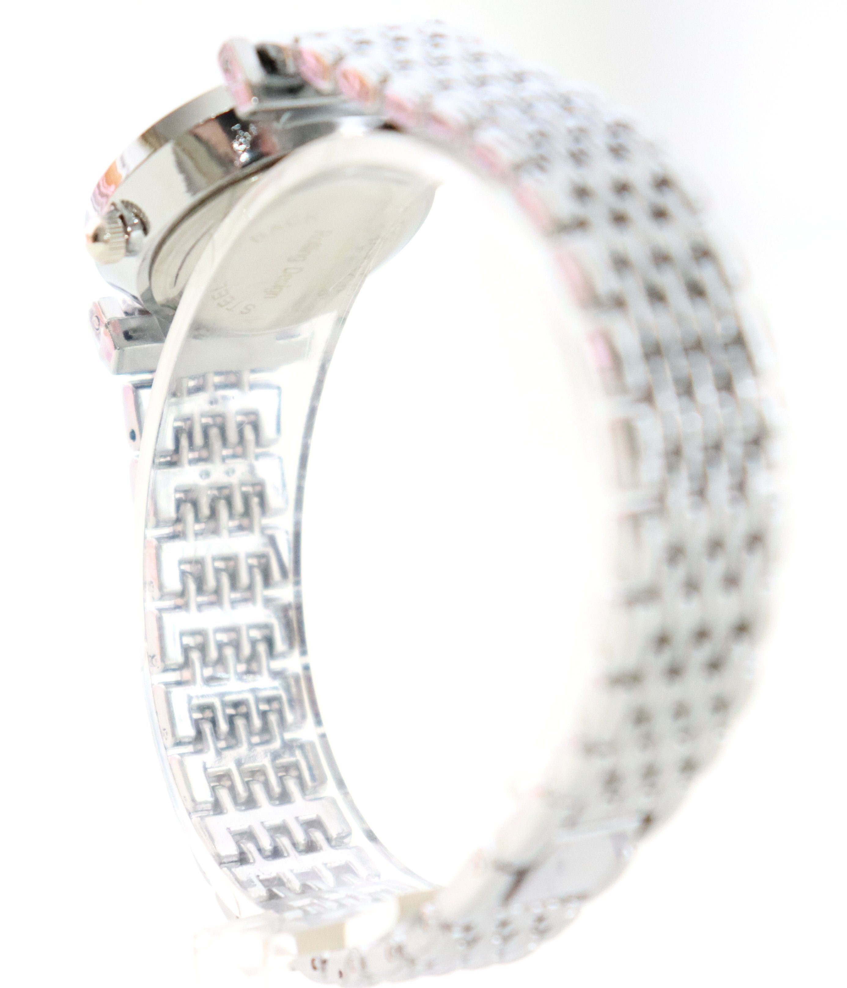 Rötting Design Quarzuhr Rötting Design Damenuhr Quarz aus der Collection Maxali - Perlmutt farbenes Ziffernblatt silberfarbenes Armband Handgelenkumfang 16 bis 20 cm wählbar